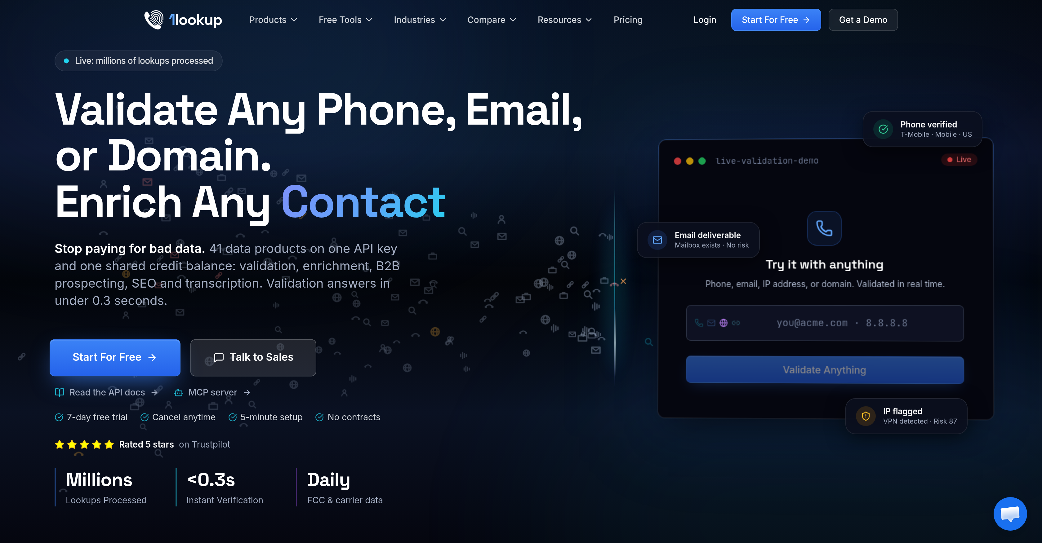1Lookup - Screenshot showing the interface and features of this AI tool