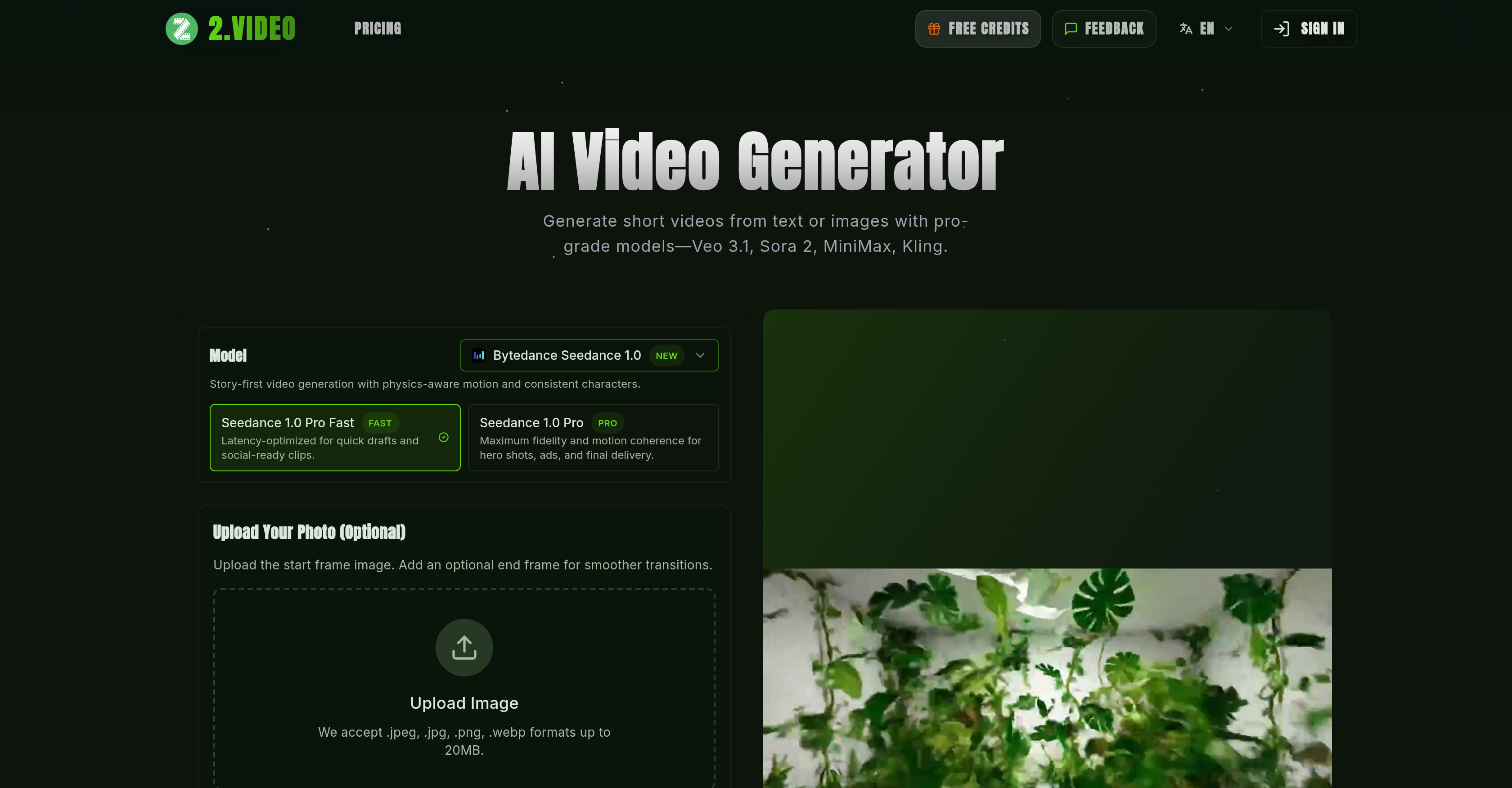 2.VIDEO - Screenshot showing the interface and features of this AI tool