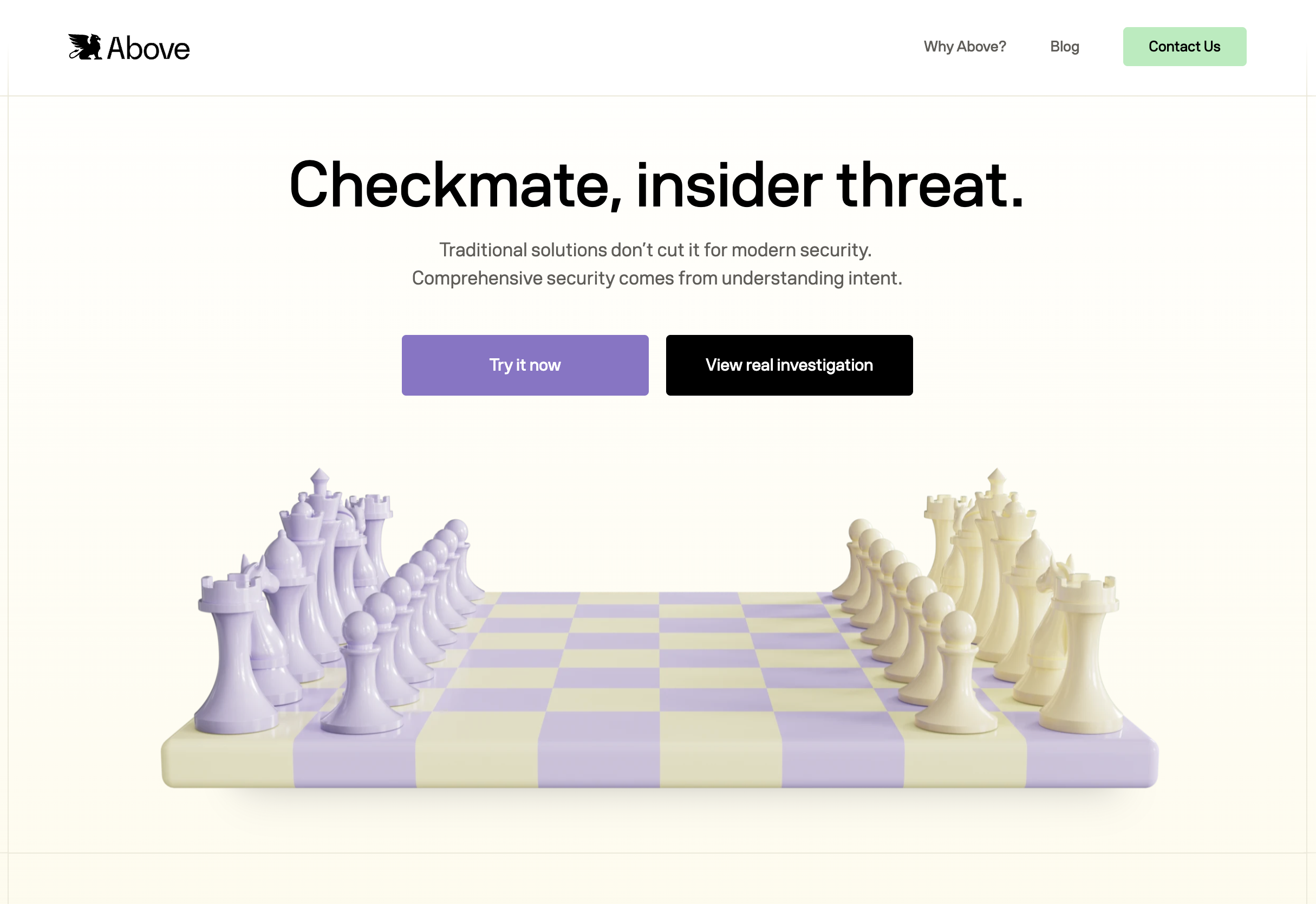 Above Security - Screenshot showing the interface and features of this AI tool