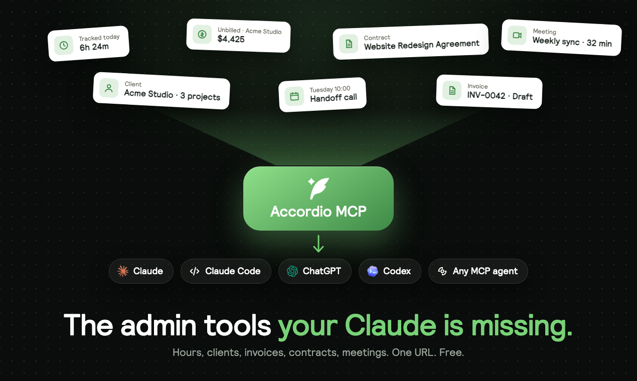 Accordio MCP - Screenshot showing the interface and features of this AI tool