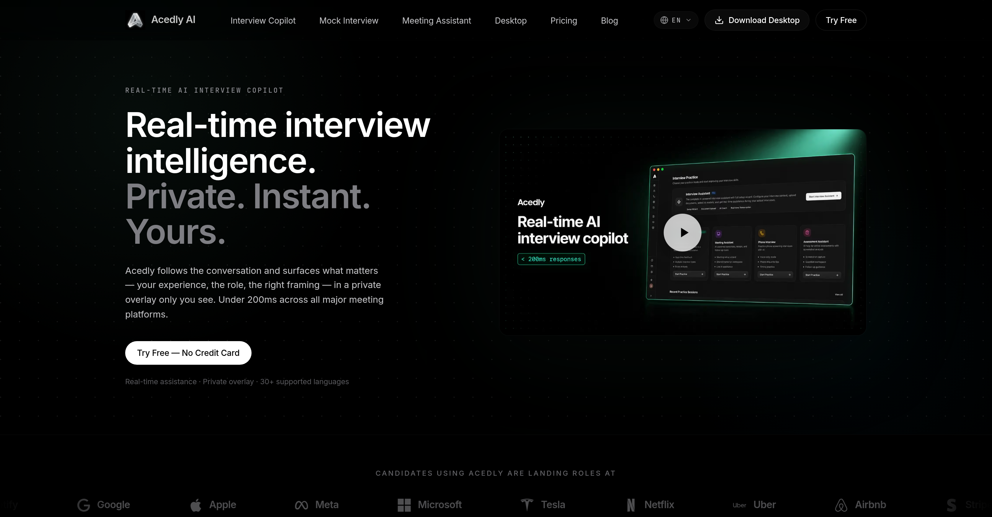 Acedly AI - Screenshot showing the interface and features of this AI tool