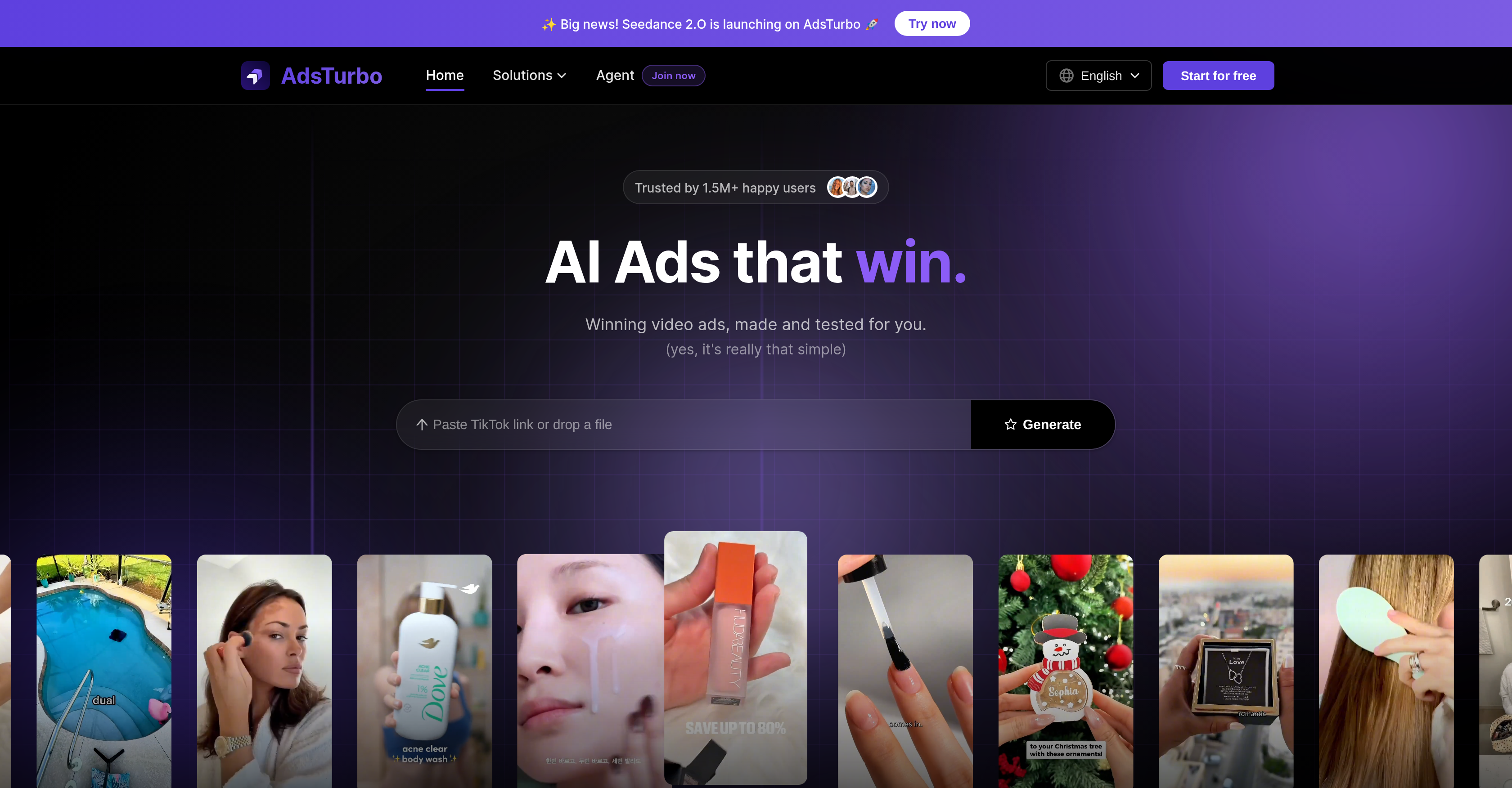 AdsTurbo - Screenshot showing the interface and features of this AI tool