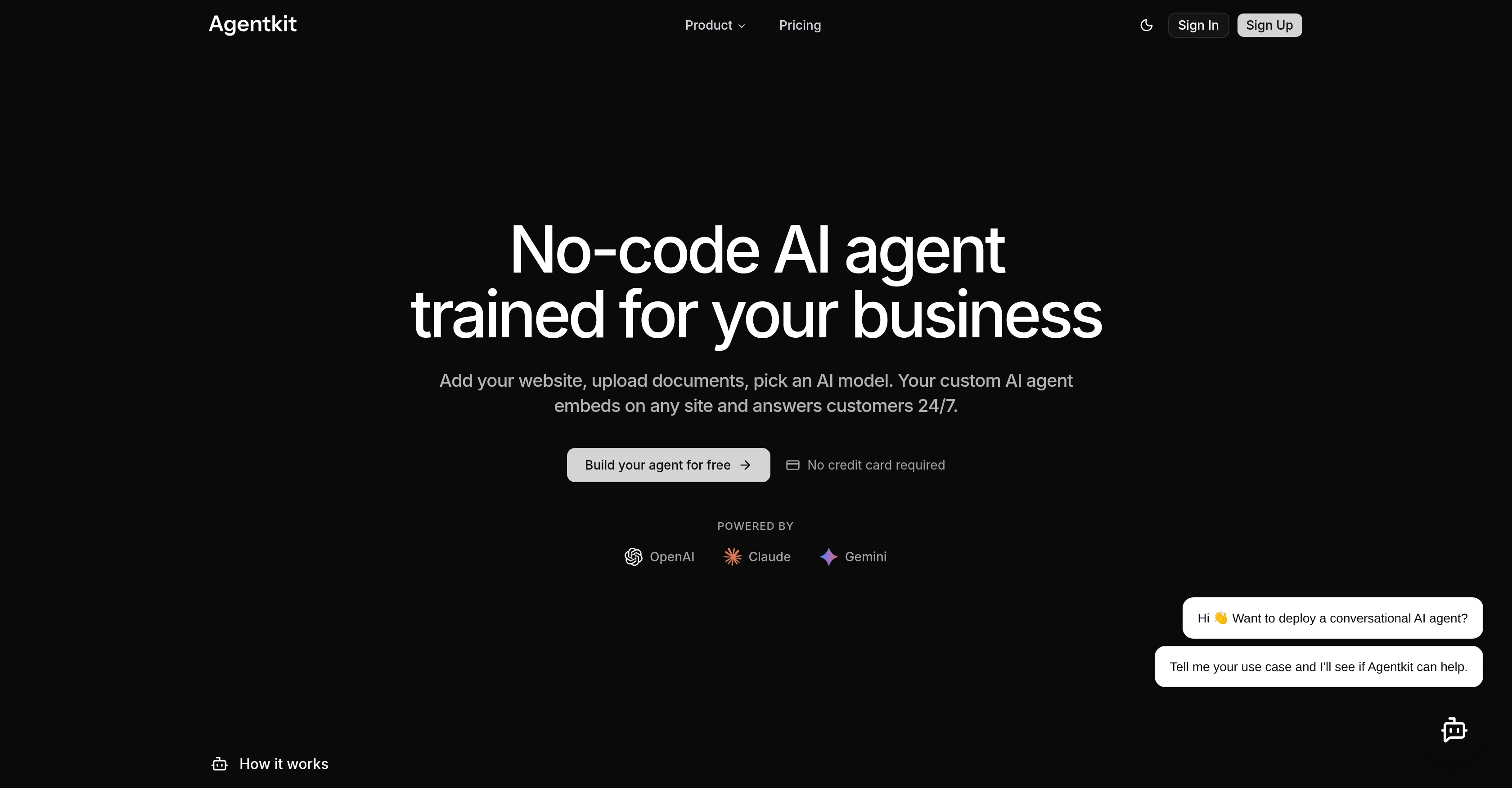 Agentkit AI - Screenshot showing the interface and features of this AI tool
