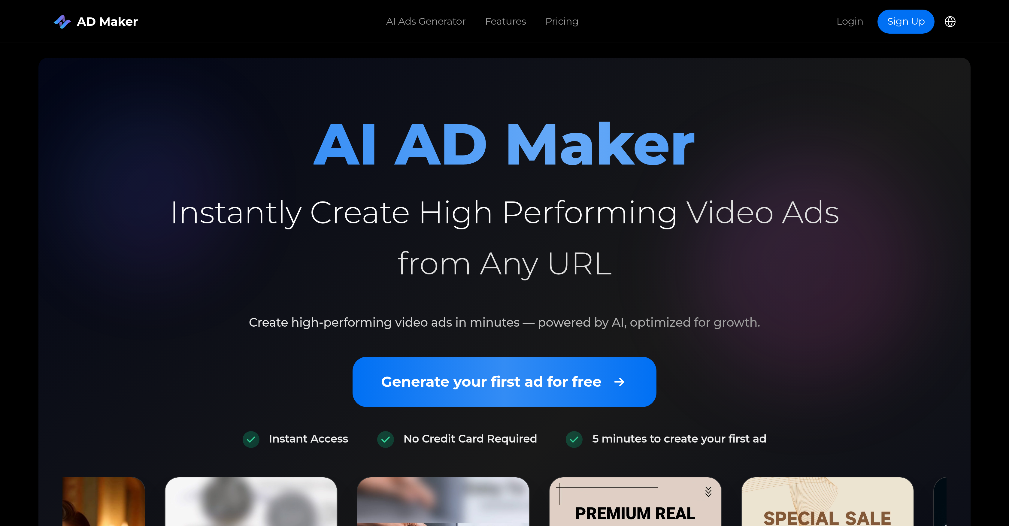 AI AD Maker - Screenshot showing the interface and features of this AI tool