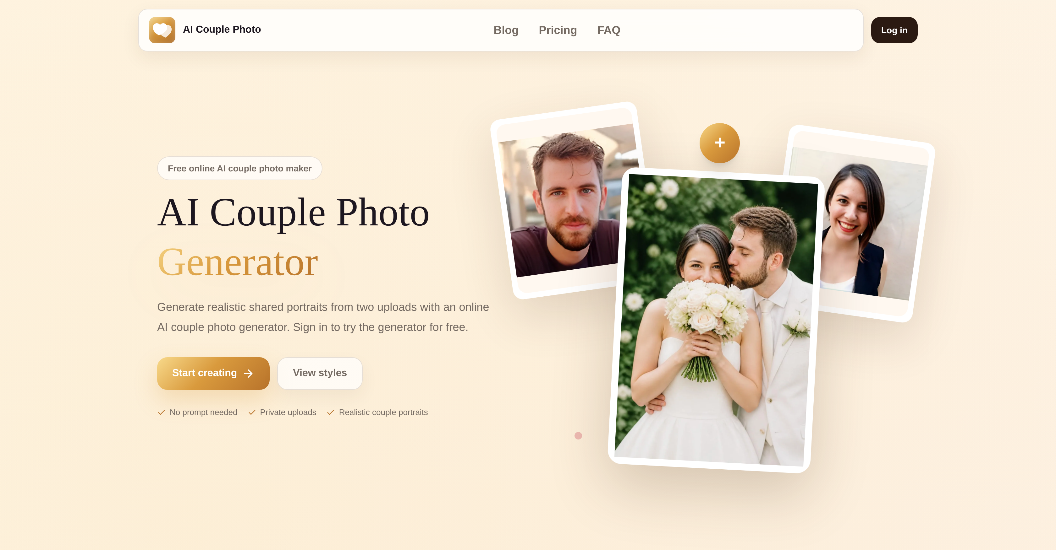 AI CouplePhoto.com - Screenshot showing the interface and features of this AI tool