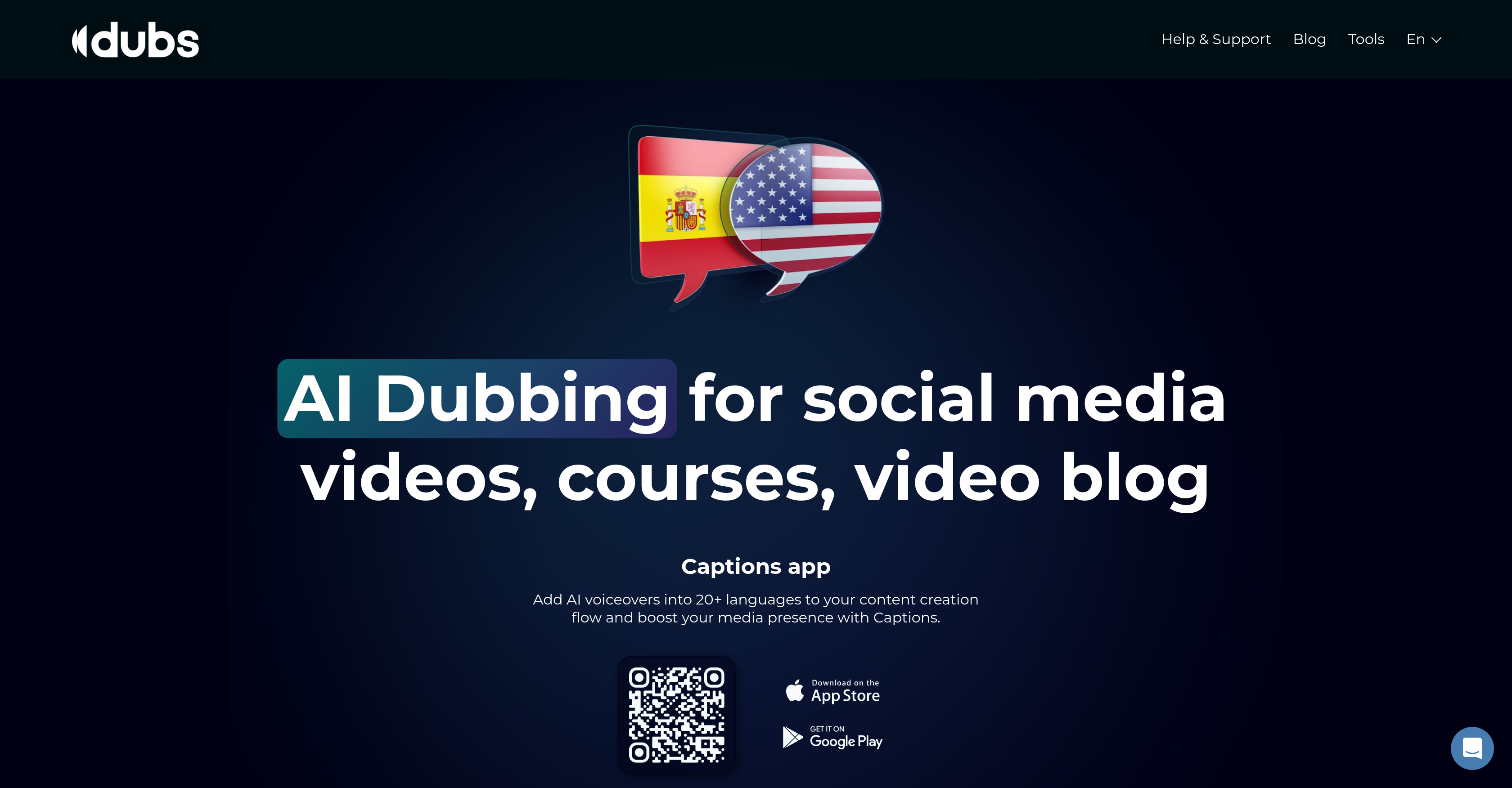AI Dubbing by Captions - Screenshot showing the interface and features of this AI tool