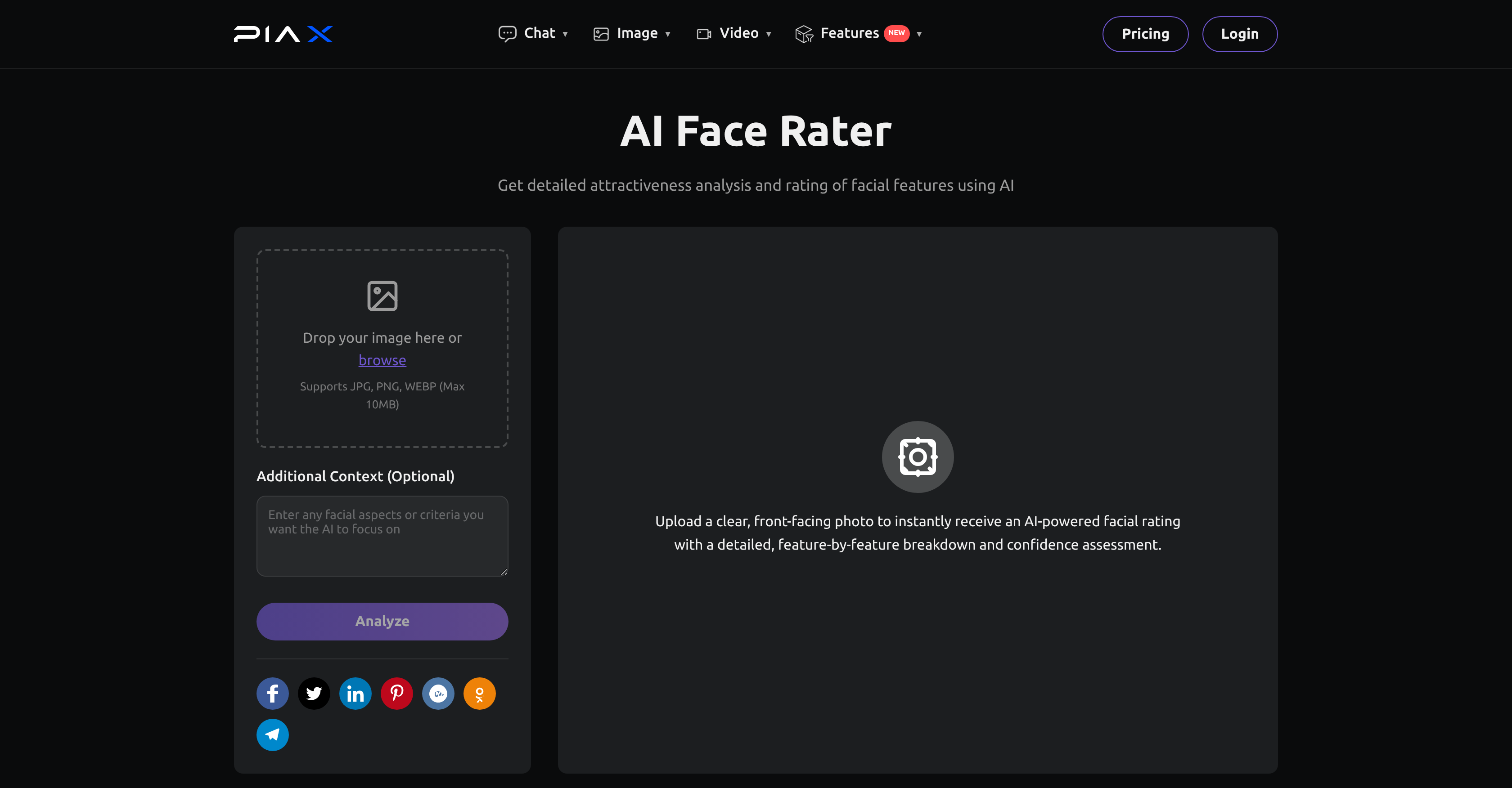 AI Face Rater - Screenshot showing the interface and features of this AI tool