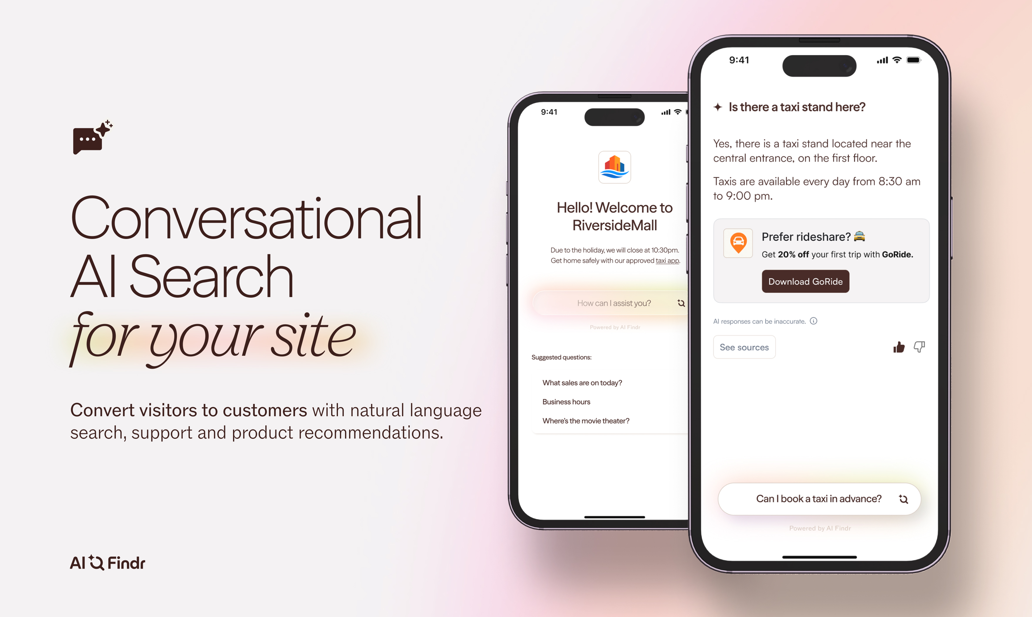 AI Findr - Screenshot showing the interface and features of this AI tool
