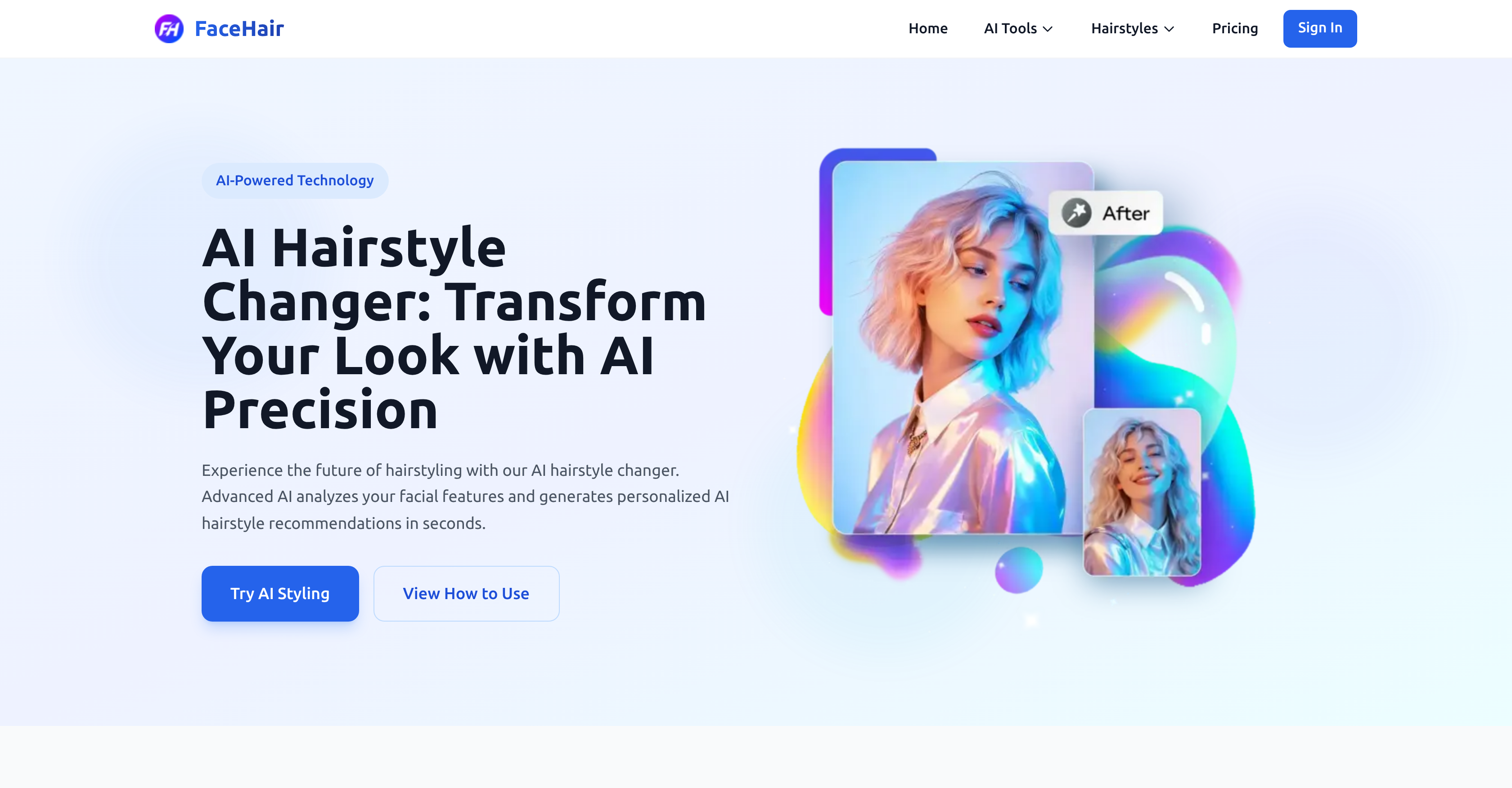 AI Hairstyle Changer - Screenshot showing the interface and features of this AI tool