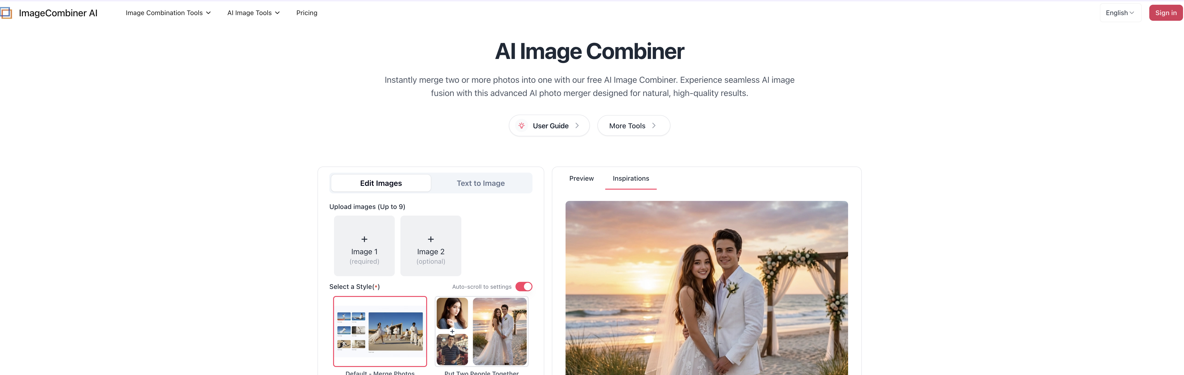 AI Image Combinerv2 - Screenshot showing the interface and features of this AI tool