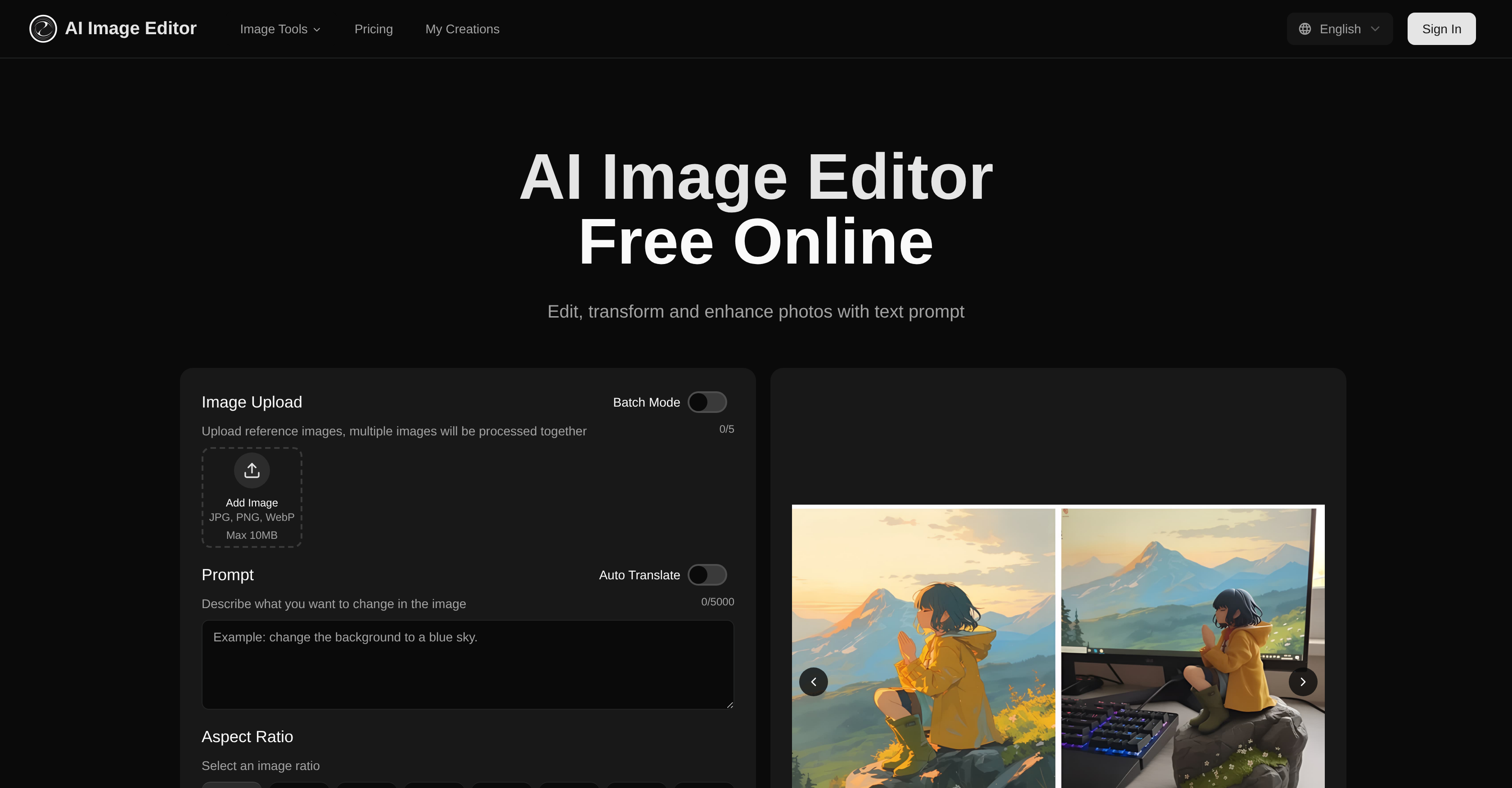AI Image Edit.ai - Screenshot showing the interface and features of this AI tool