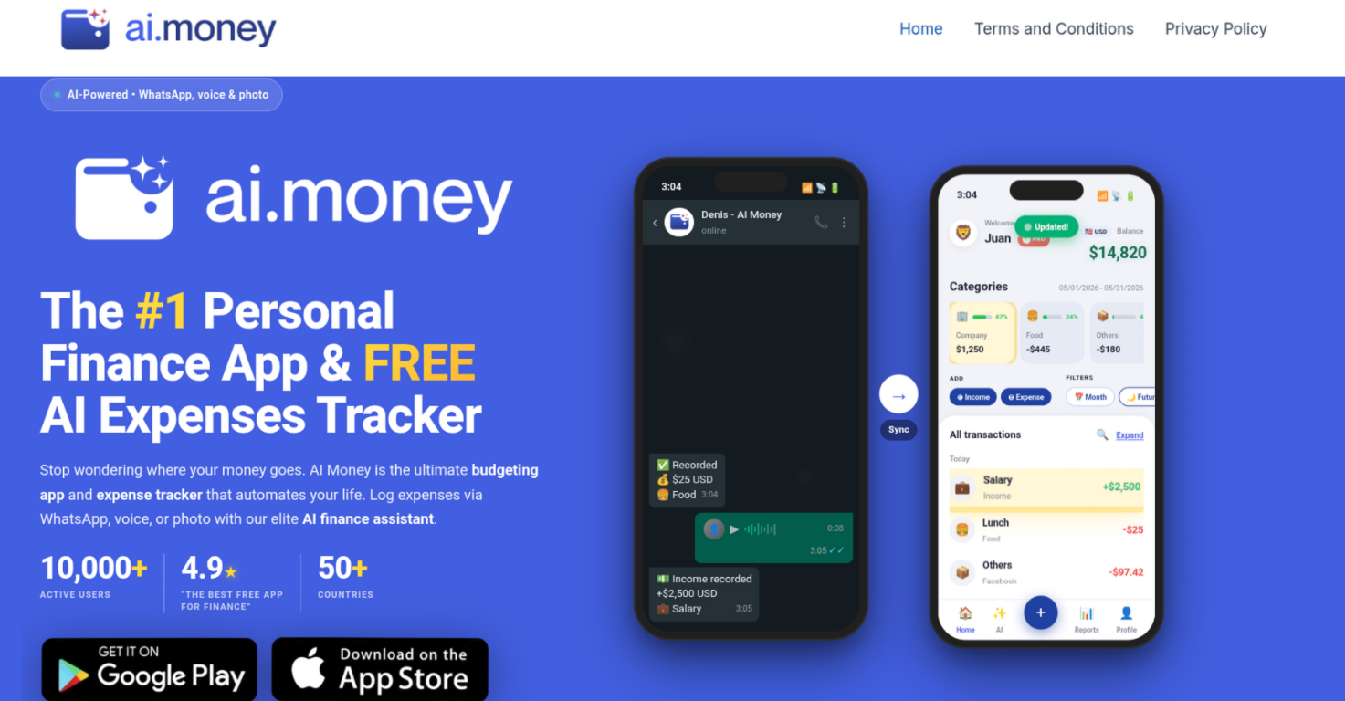 AI Money - Screenshot showing the interface and features of this AI tool