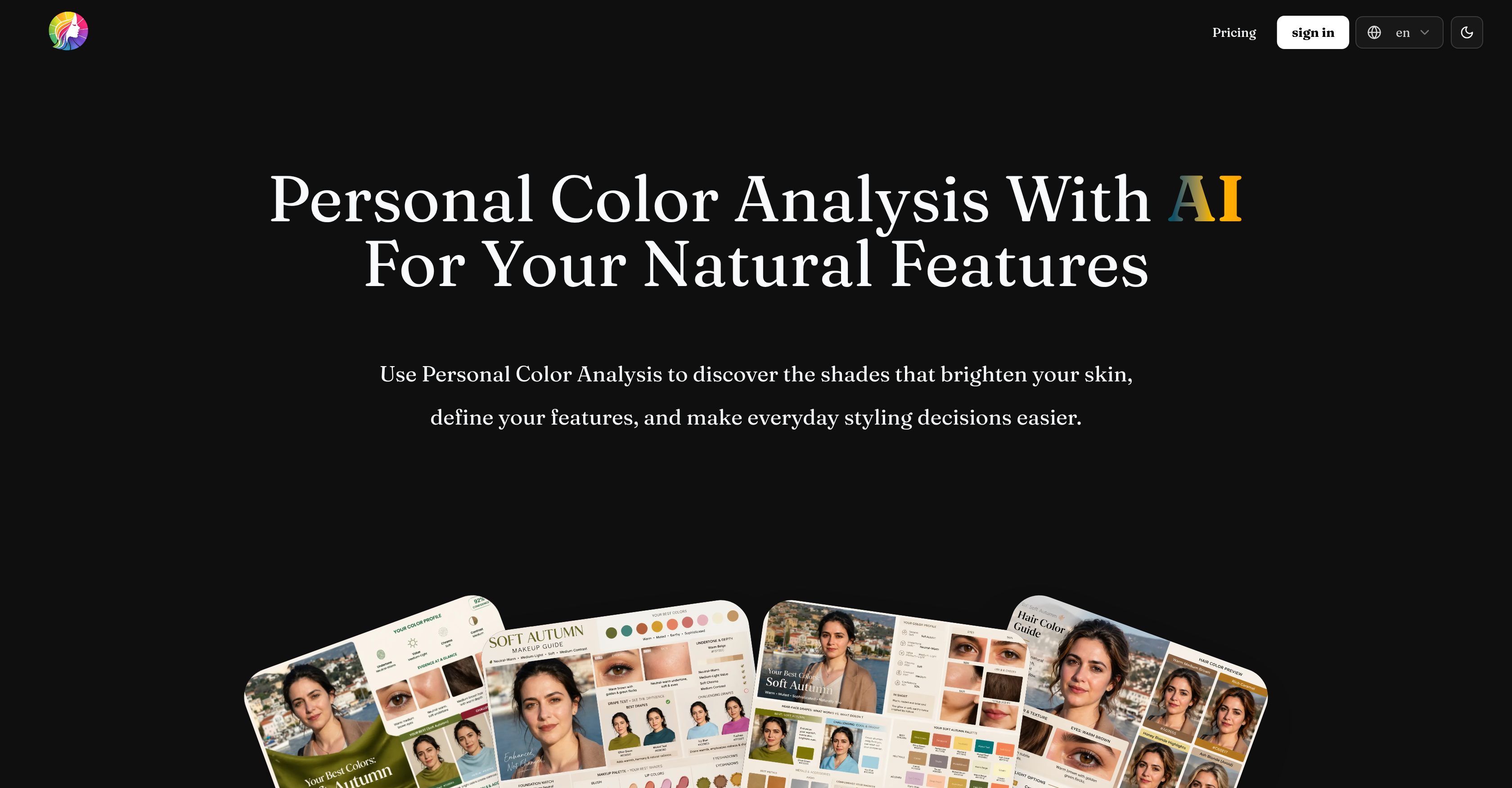 AI Personal Color Analysis - Screenshot showing the interface and features of this AI tool