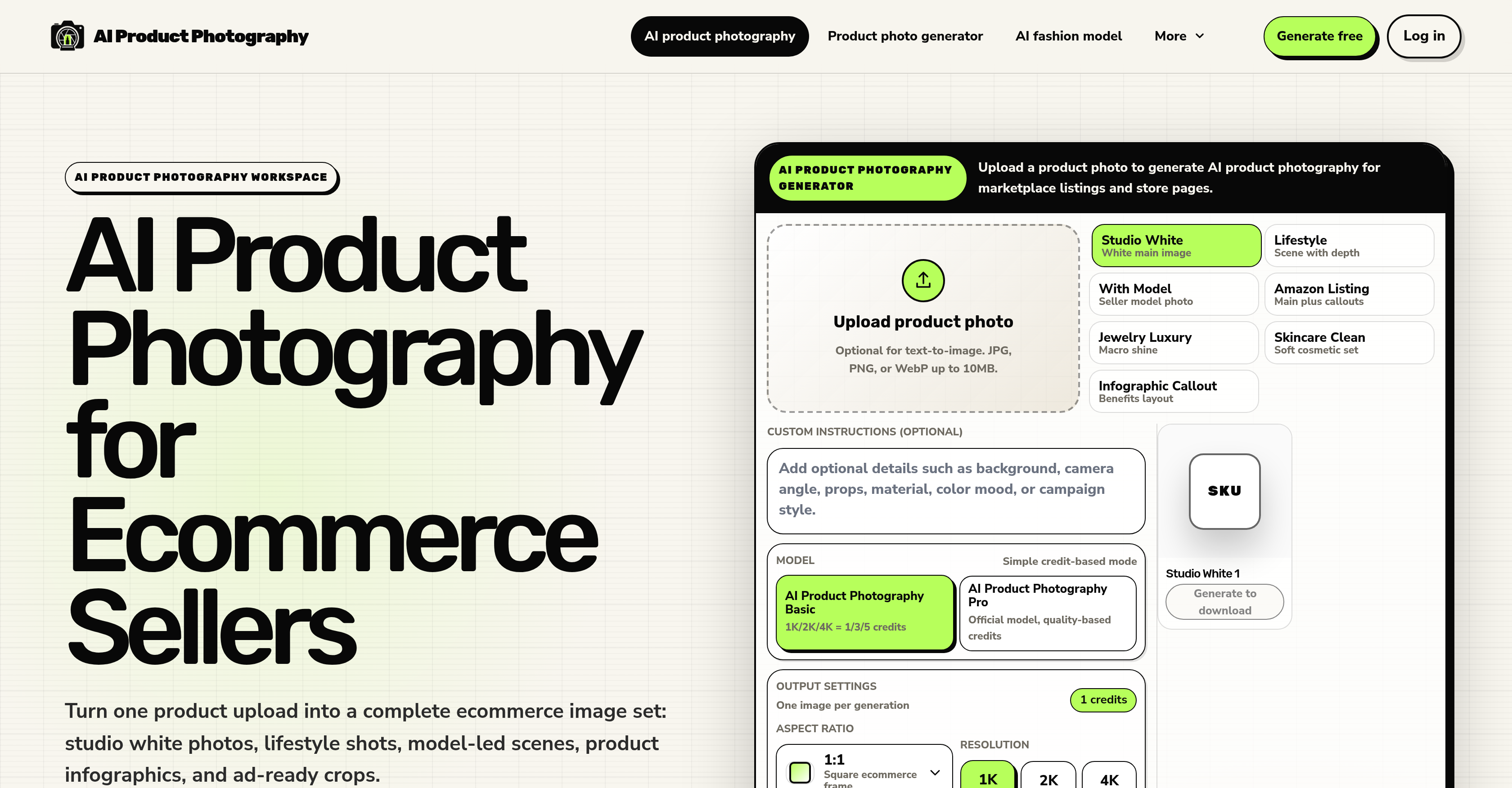 AI Product Photography.app - Screenshot showing the interface and features of this AI tool