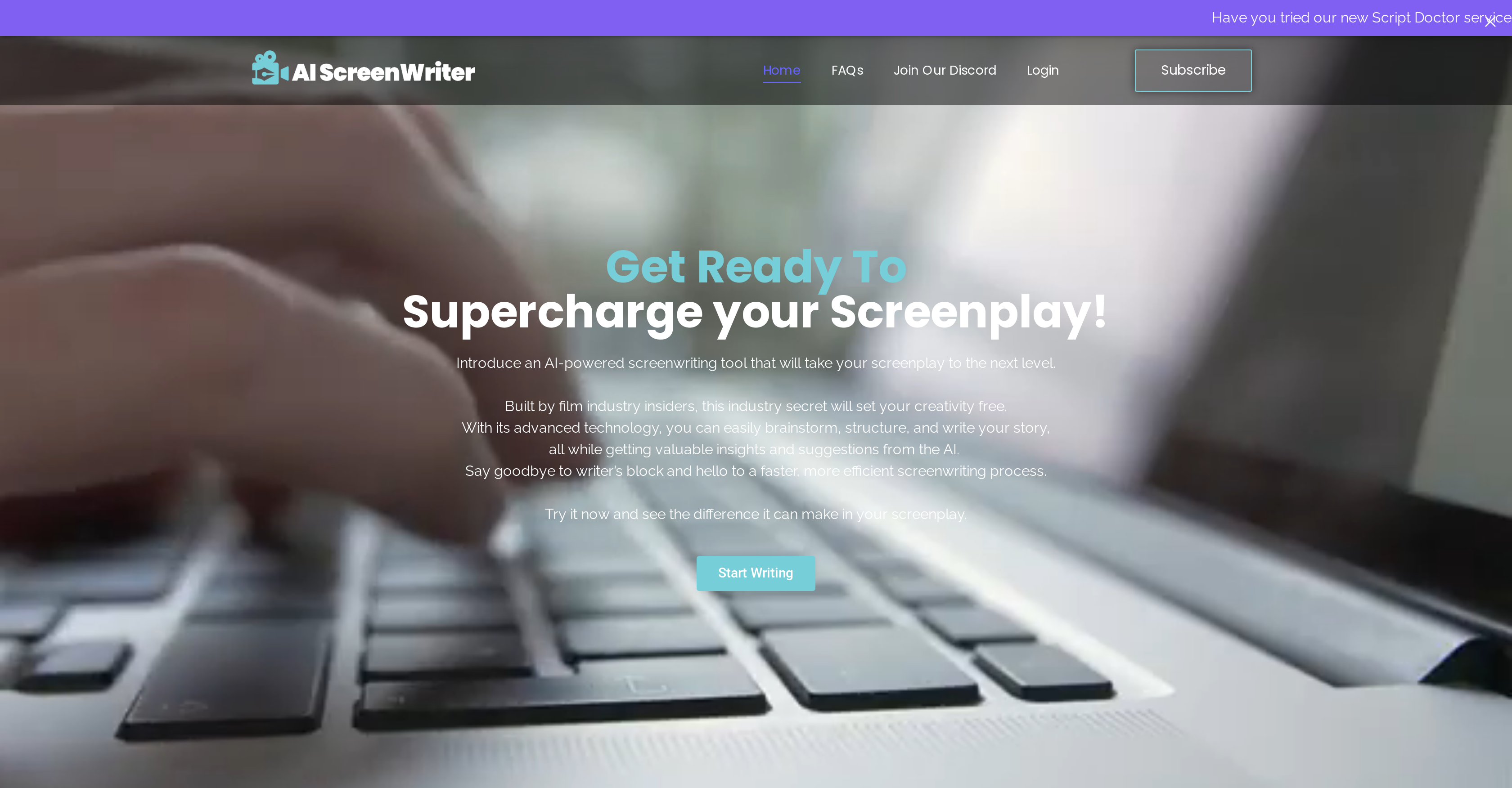 AI Screenwriter - Screenshot showing the interface and features of this AI tool