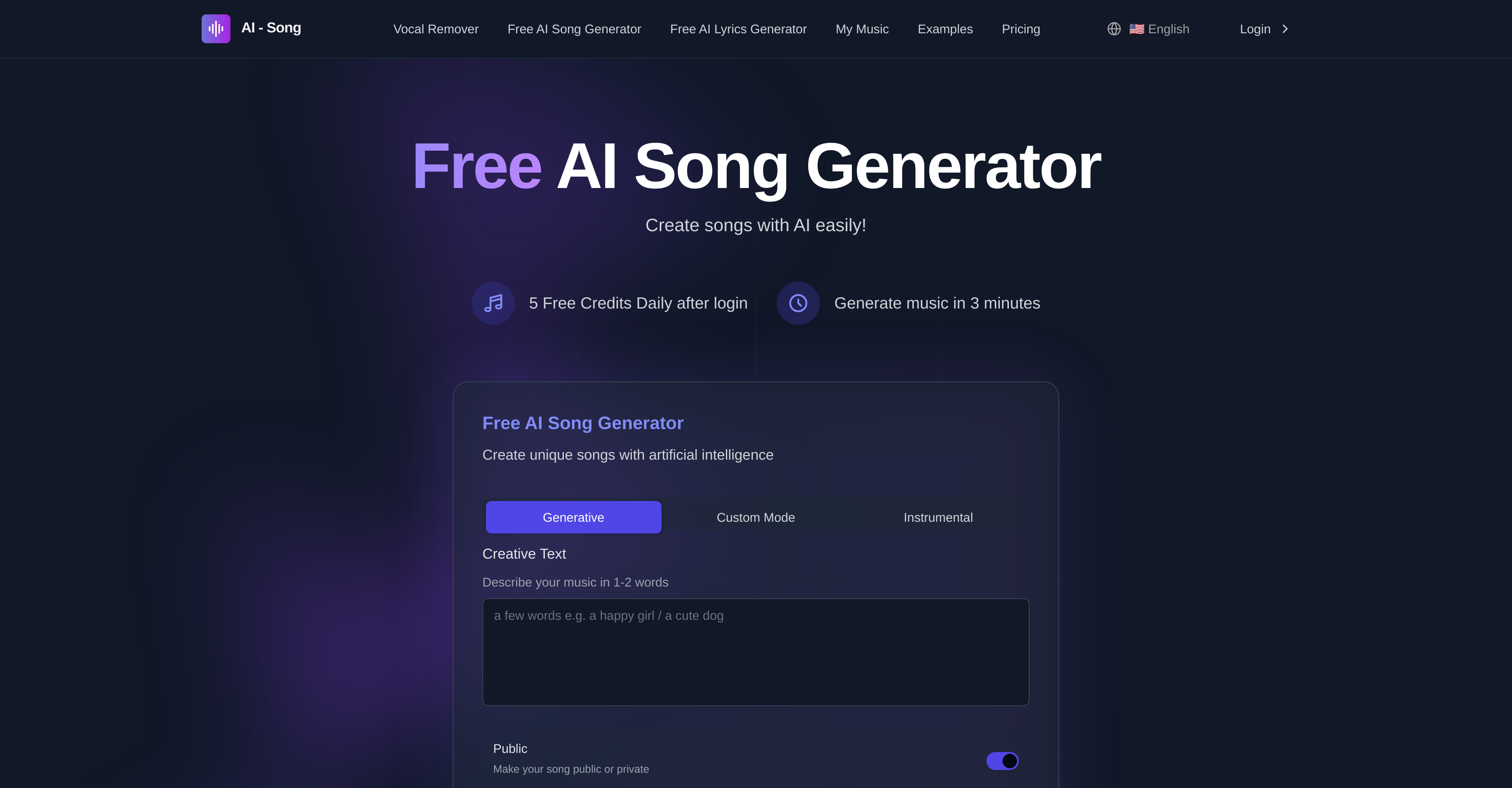 AI Song Generator - Screenshot showing the interface and features of this AI tool
