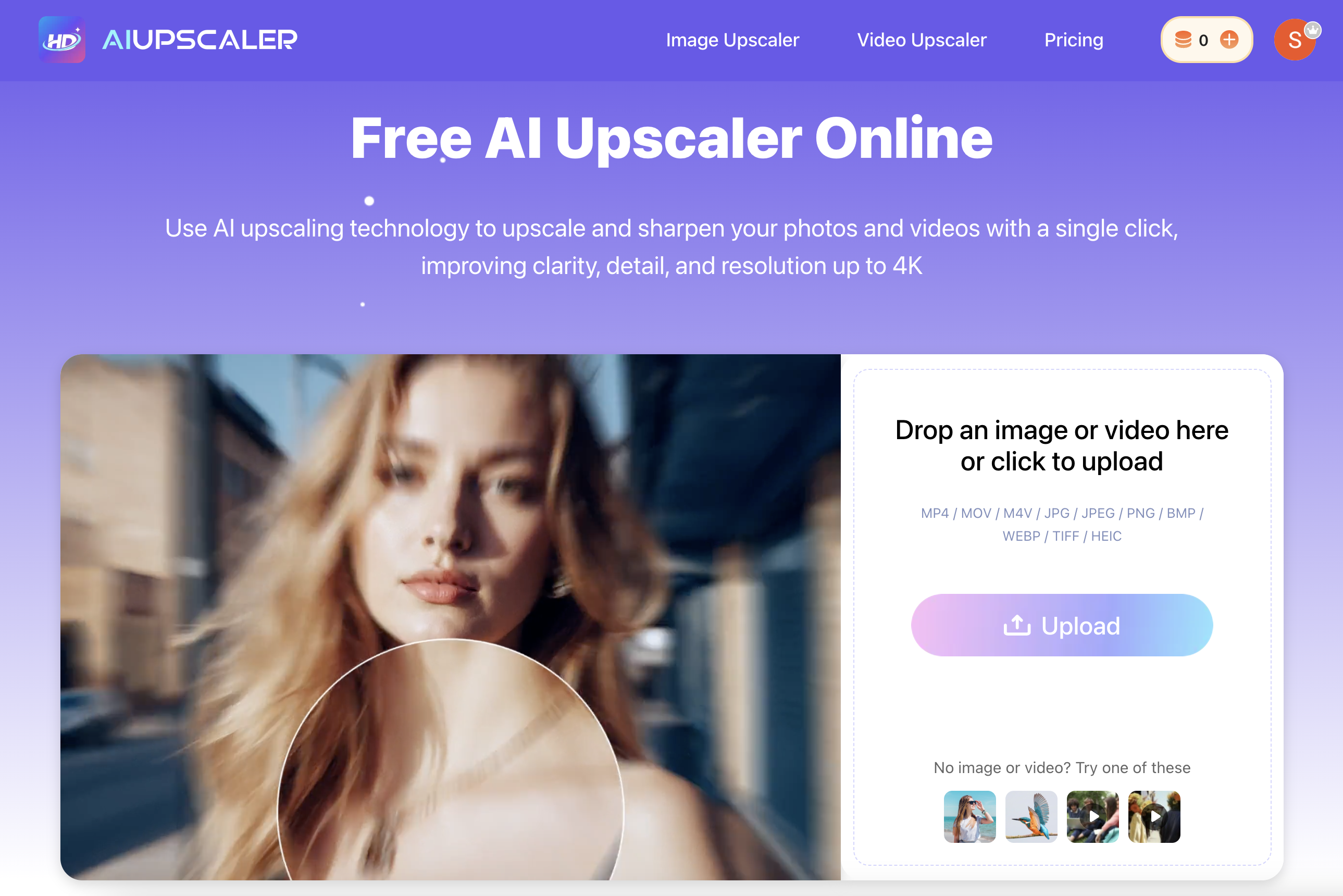 AI Upscaler - Screenshot showing the interface and features of this AI tool