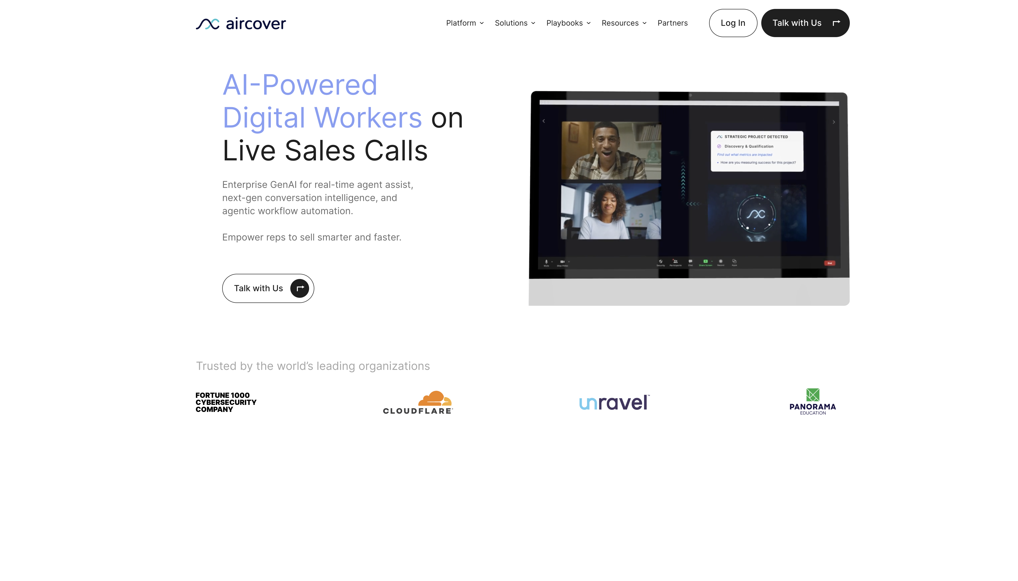 Aircover - Screenshot showing the interface and features of this AI tool