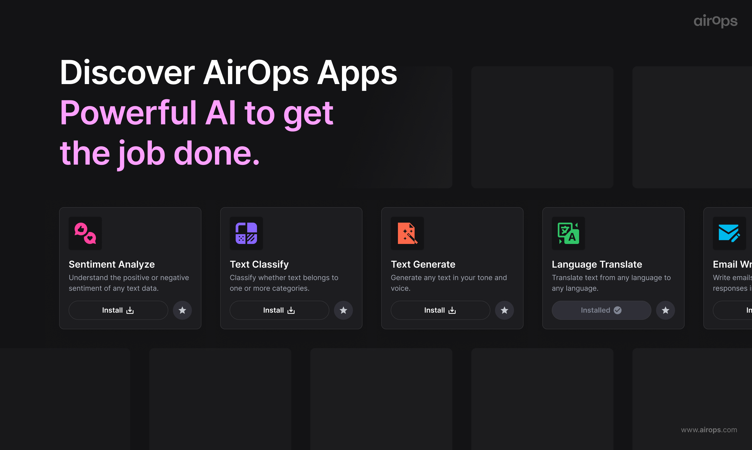 AirOps - Screenshot showing the interface and features of this AI tool