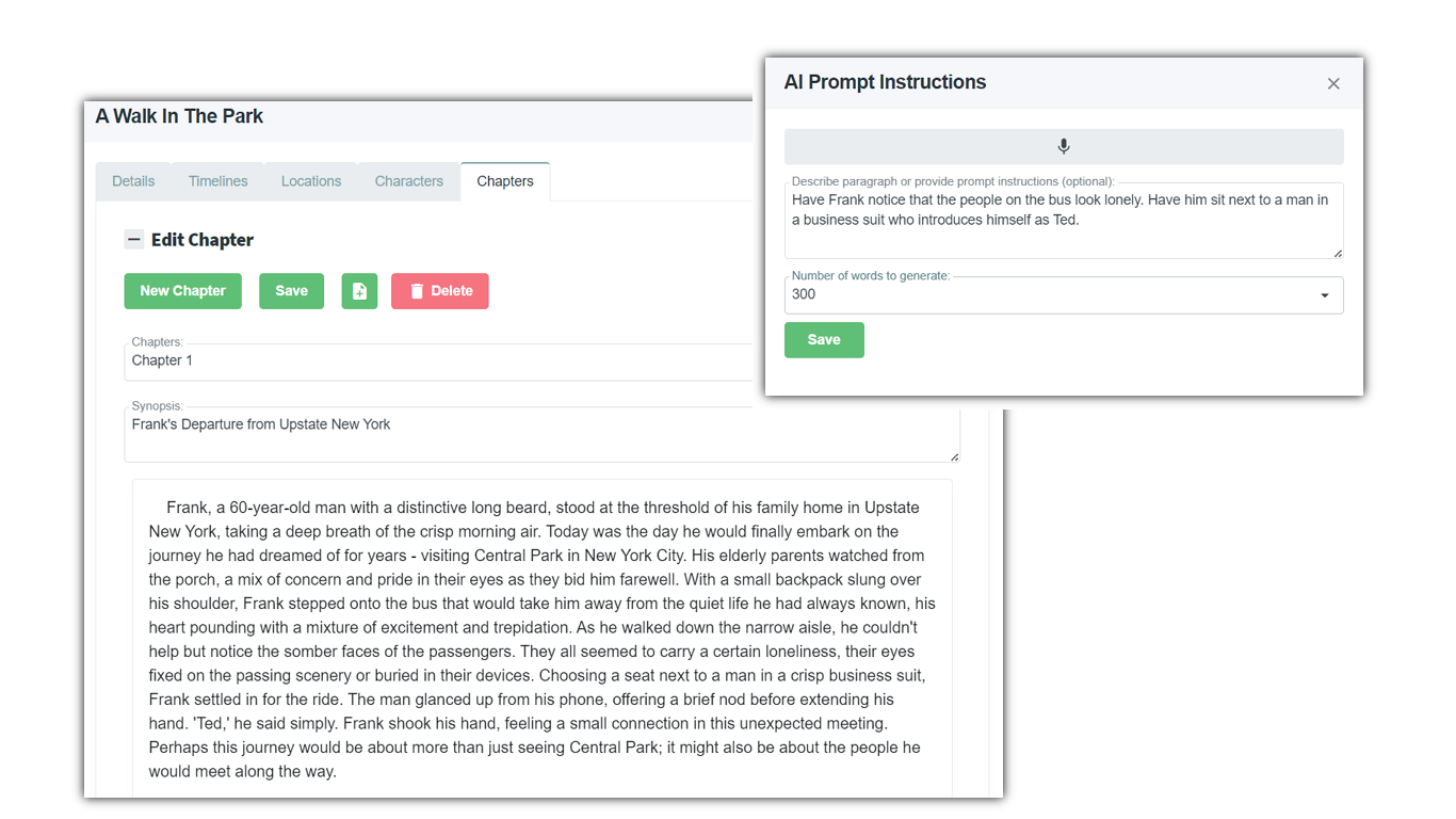 AIStoryBuilders - Screenshot showing the interface and features of this AI tool