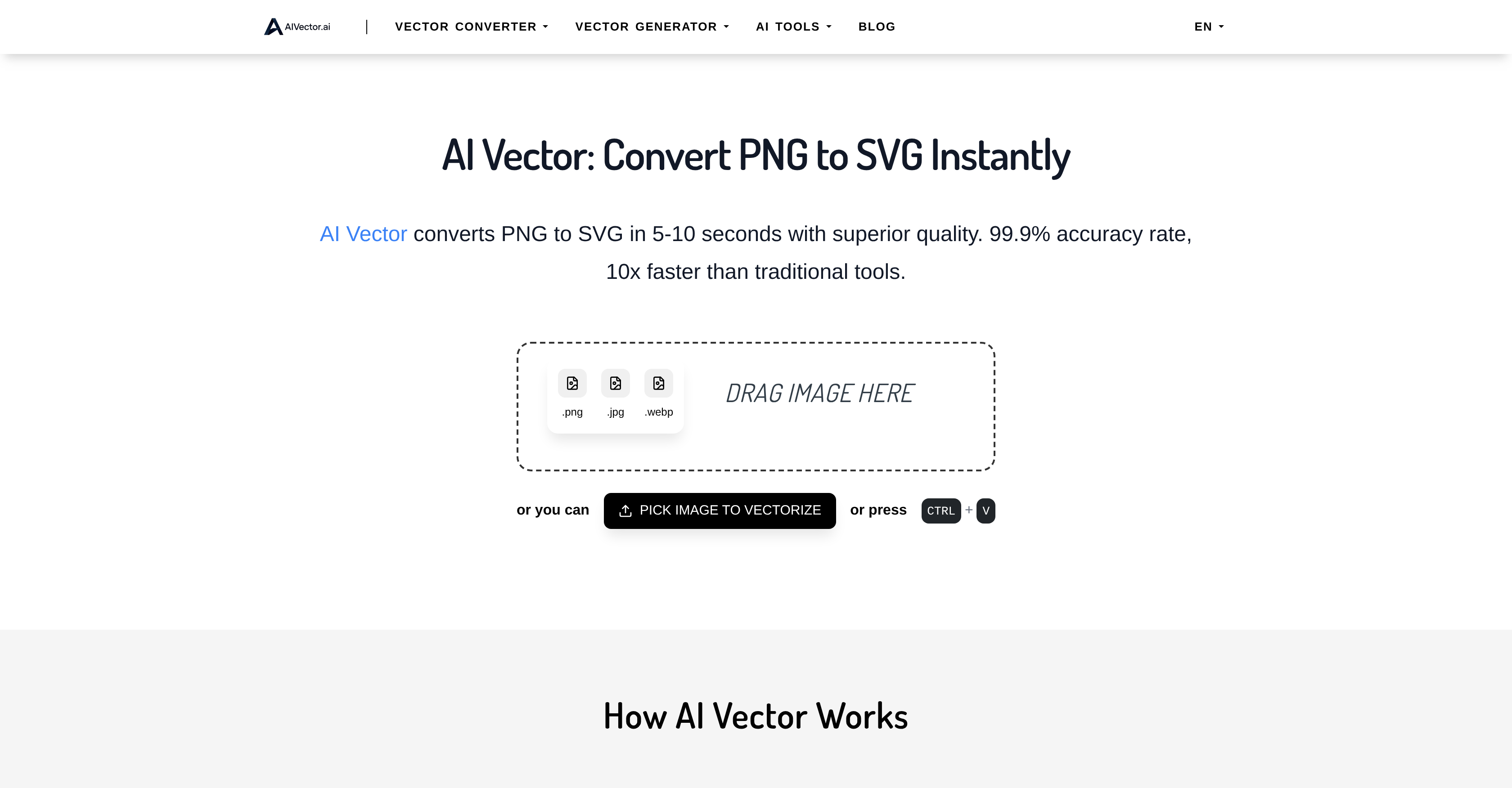 AIVector - Screenshot showing the interface and features of this AI tool