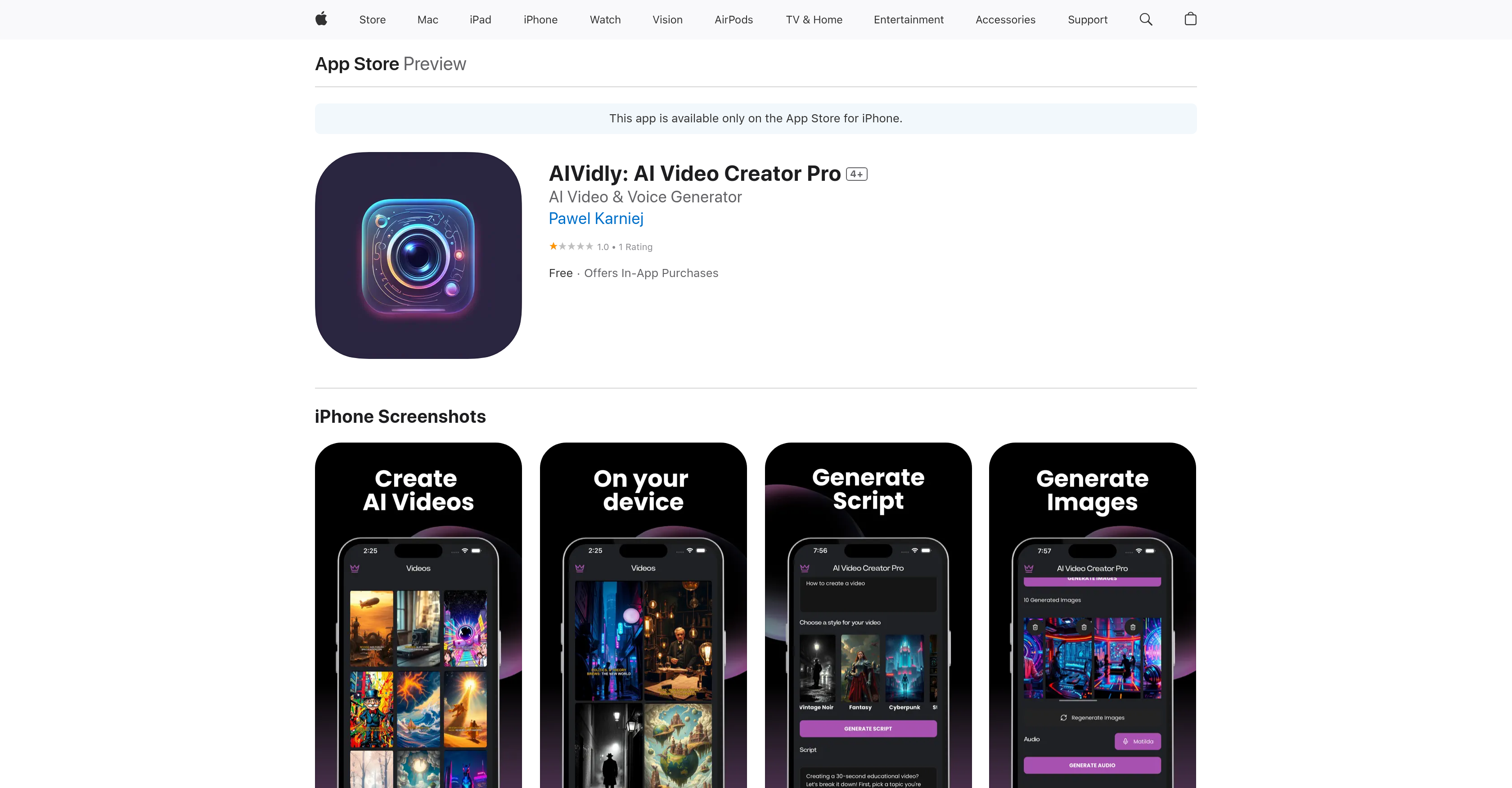 AIVidly - Screenshot showing the interface and features of this AI tool