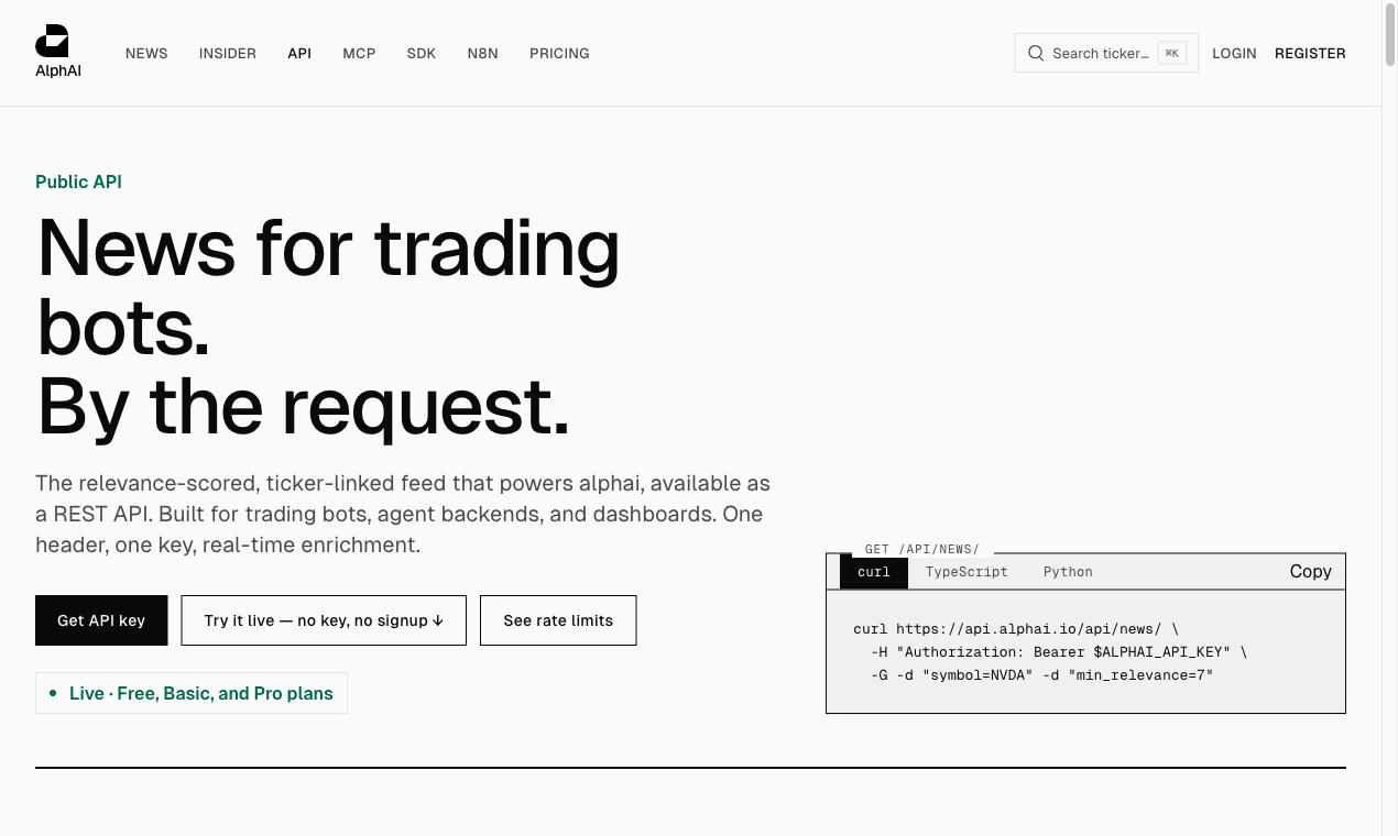 AlphAI - Screenshot showing the interface and features of this AI tool