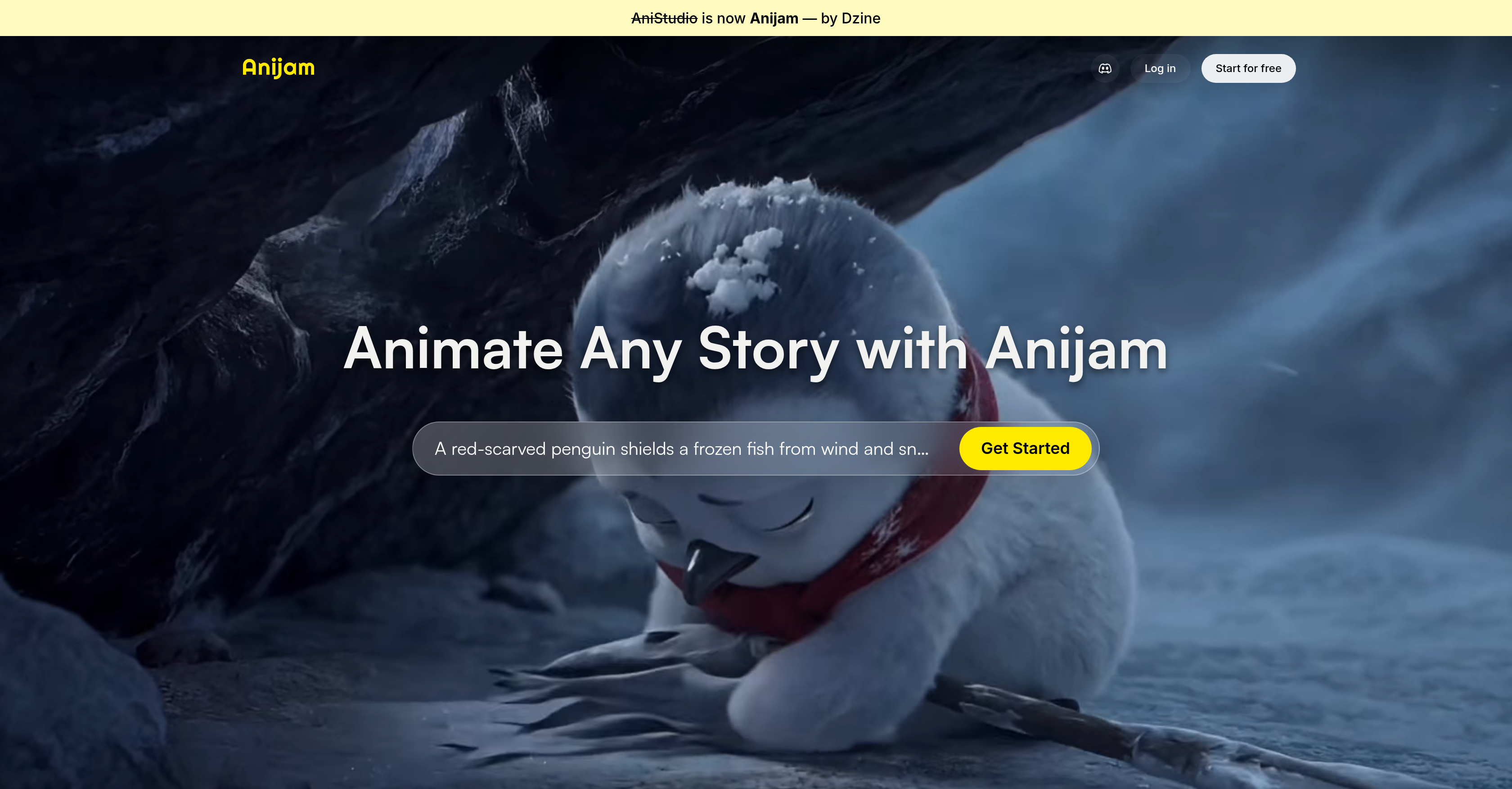 Anijam - Screenshot showing the interface and features of this AI tool