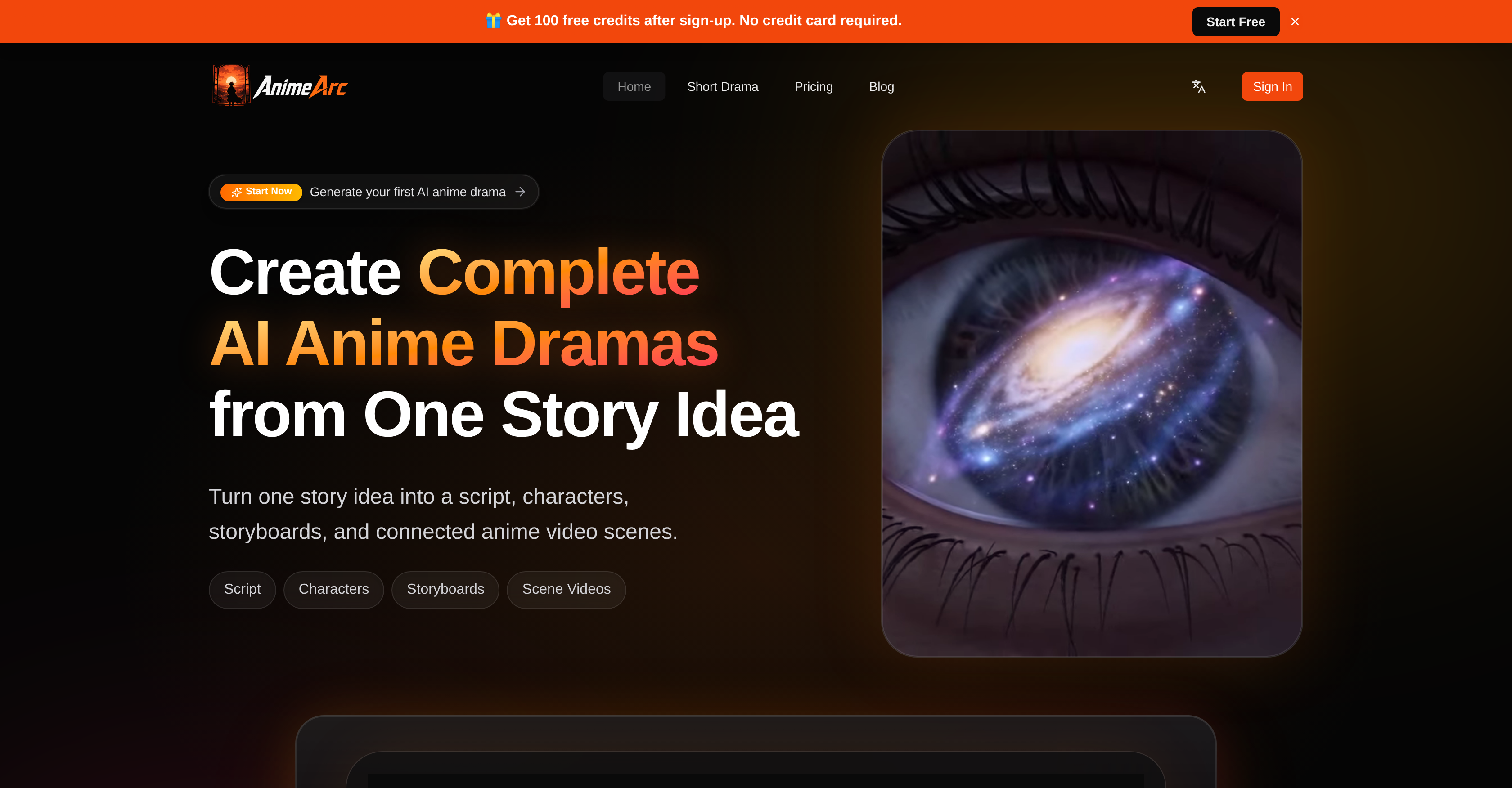 AnimeArc - Screenshot showing the interface and features of this AI tool
