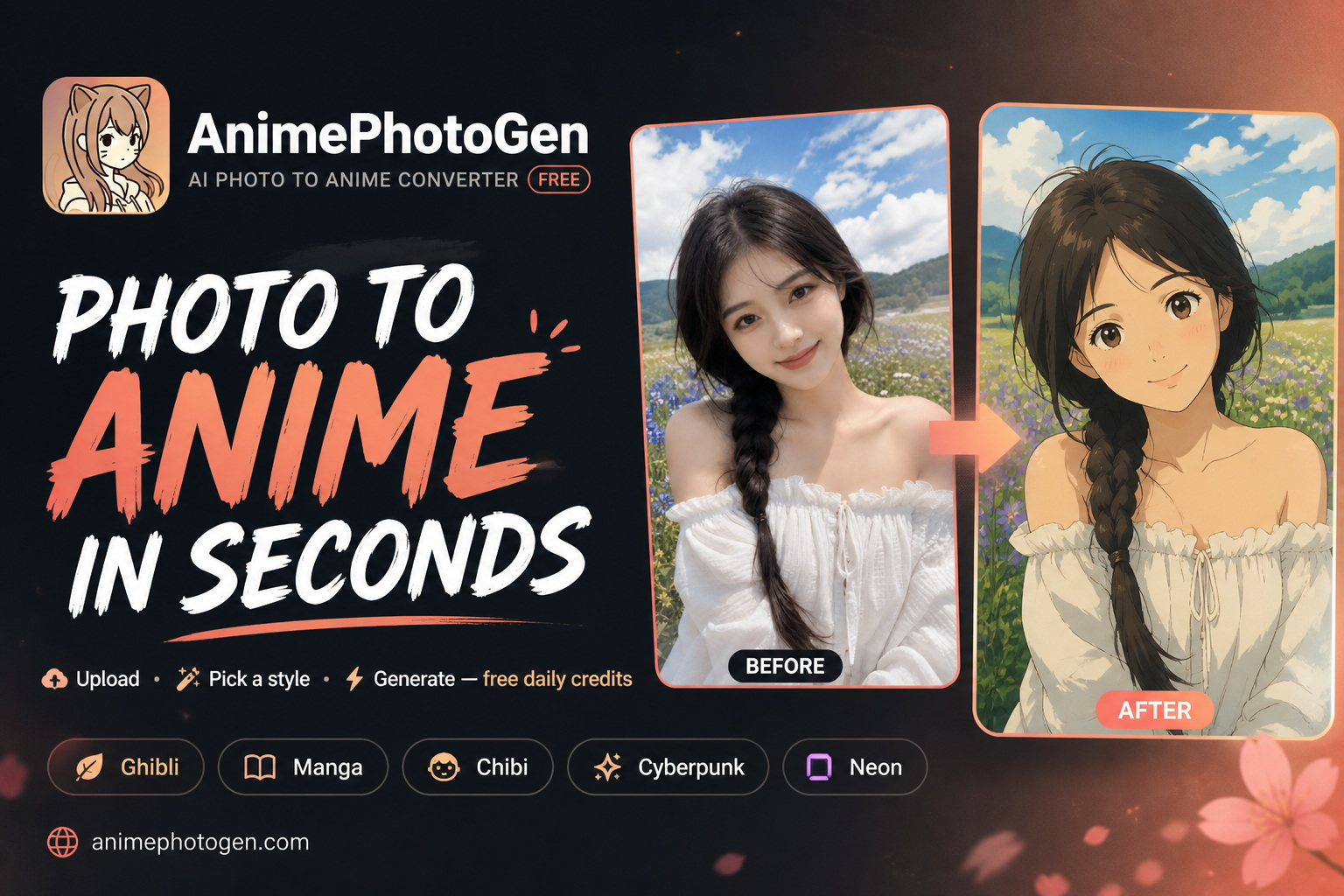 AnimePhotoGen - Screenshot showing the interface and features of this AI tool