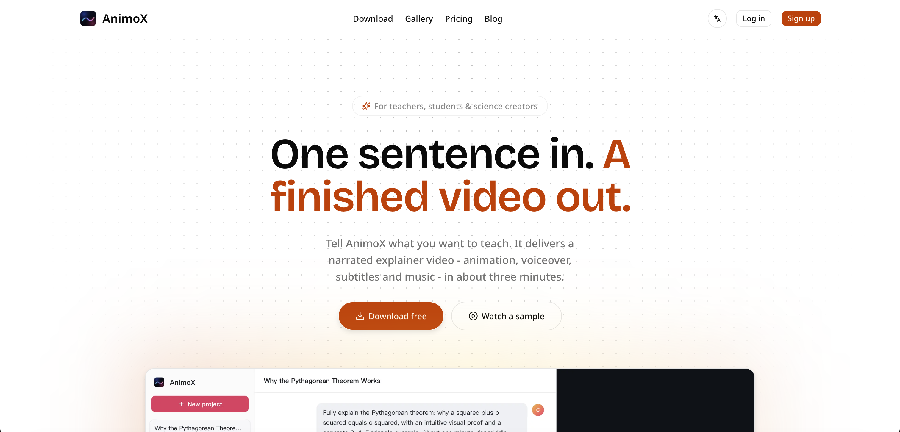AnimoX - Screenshot showing the interface and features of this AI tool