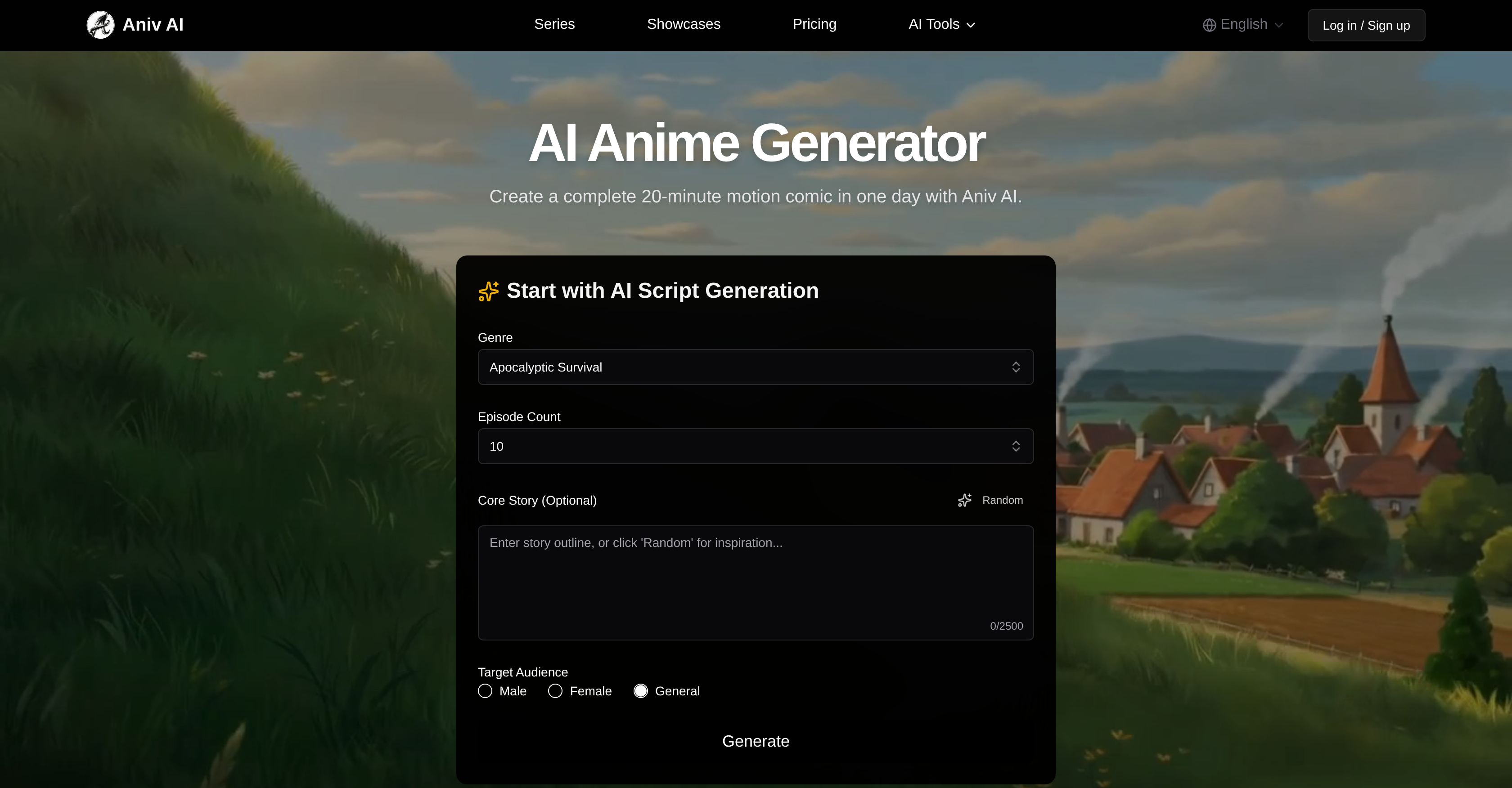 Aniv AI - Screenshot showing the interface and features of this AI tool