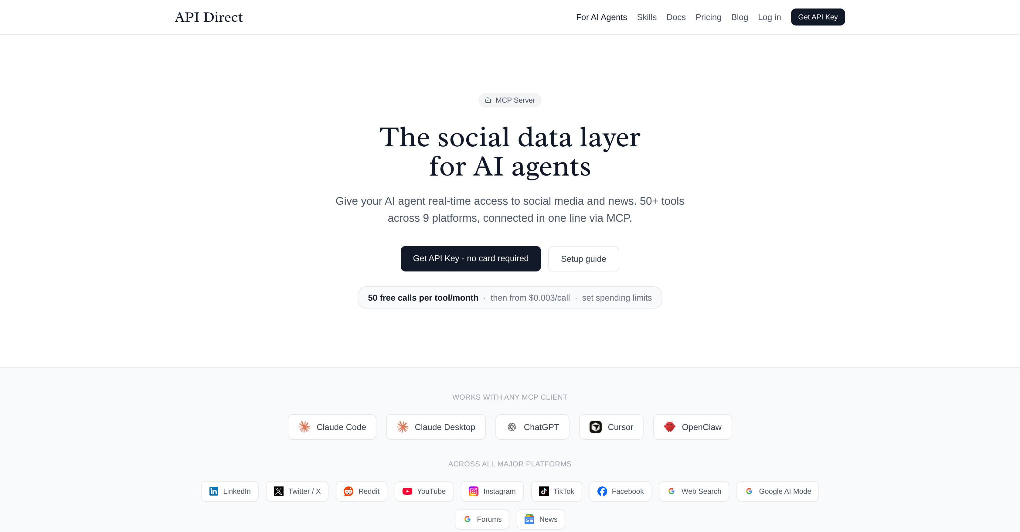 API Direct - Screenshot showing the interface and features of this AI tool