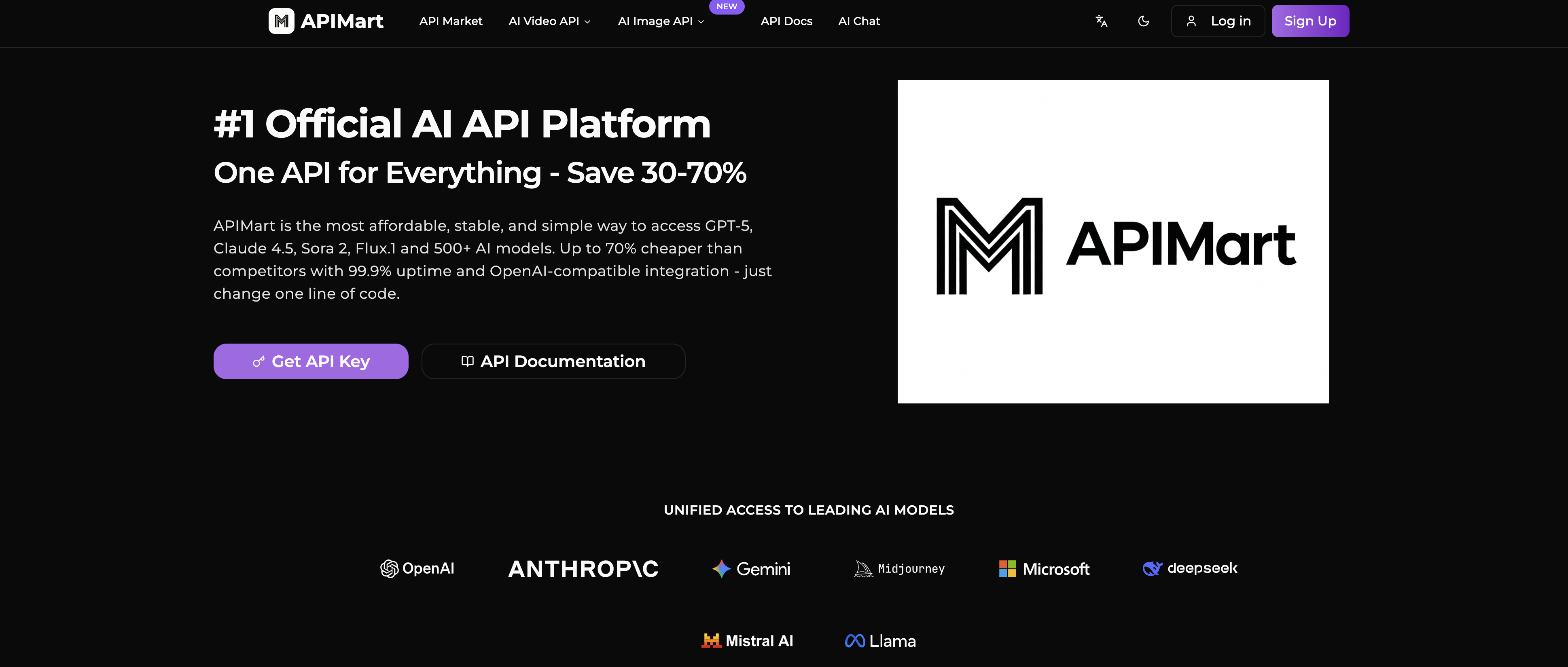 APIMart - Screenshot showing the interface and features of this AI tool