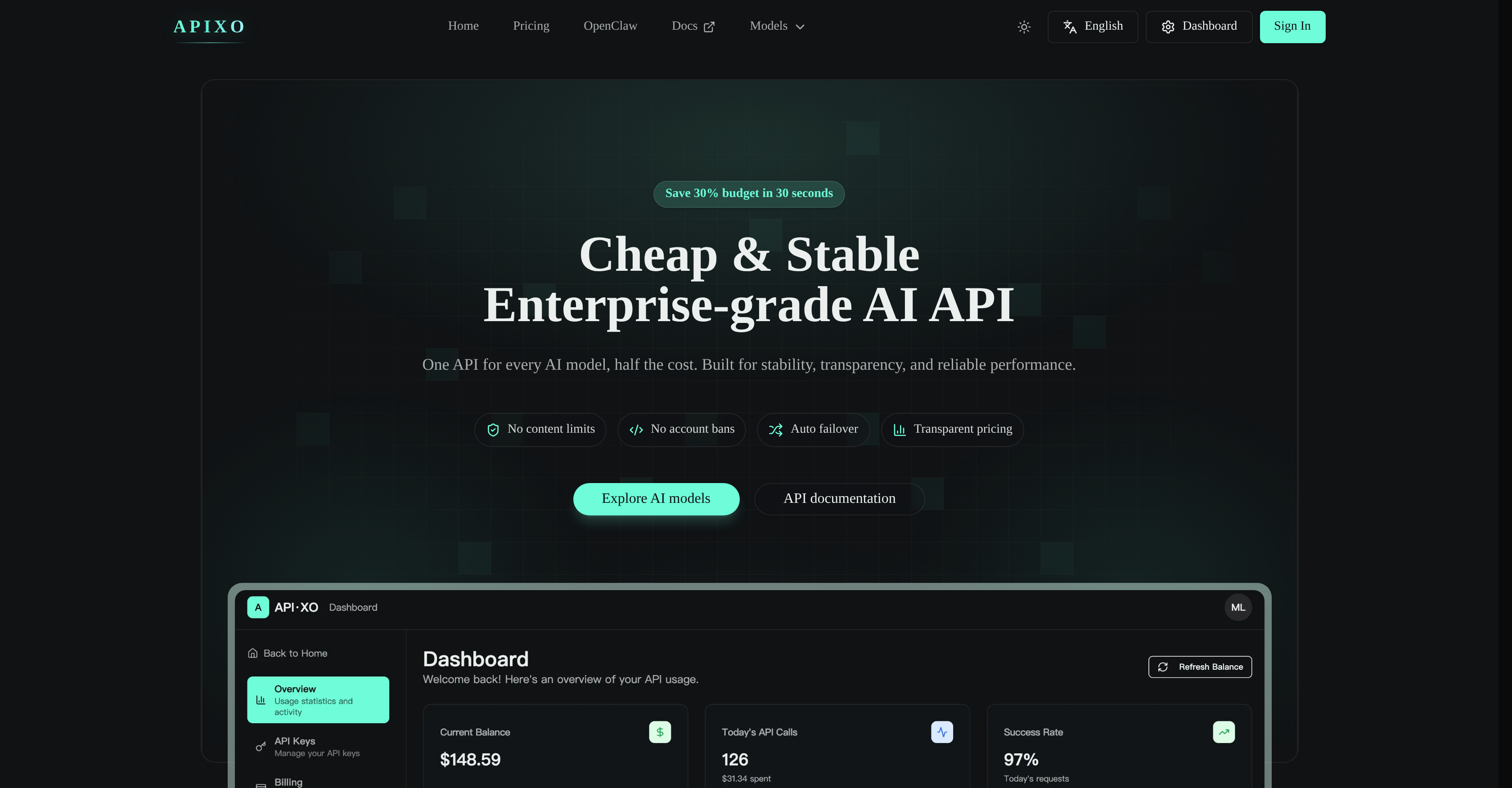 APIXO - Screenshot showing the interface and features of this AI tool