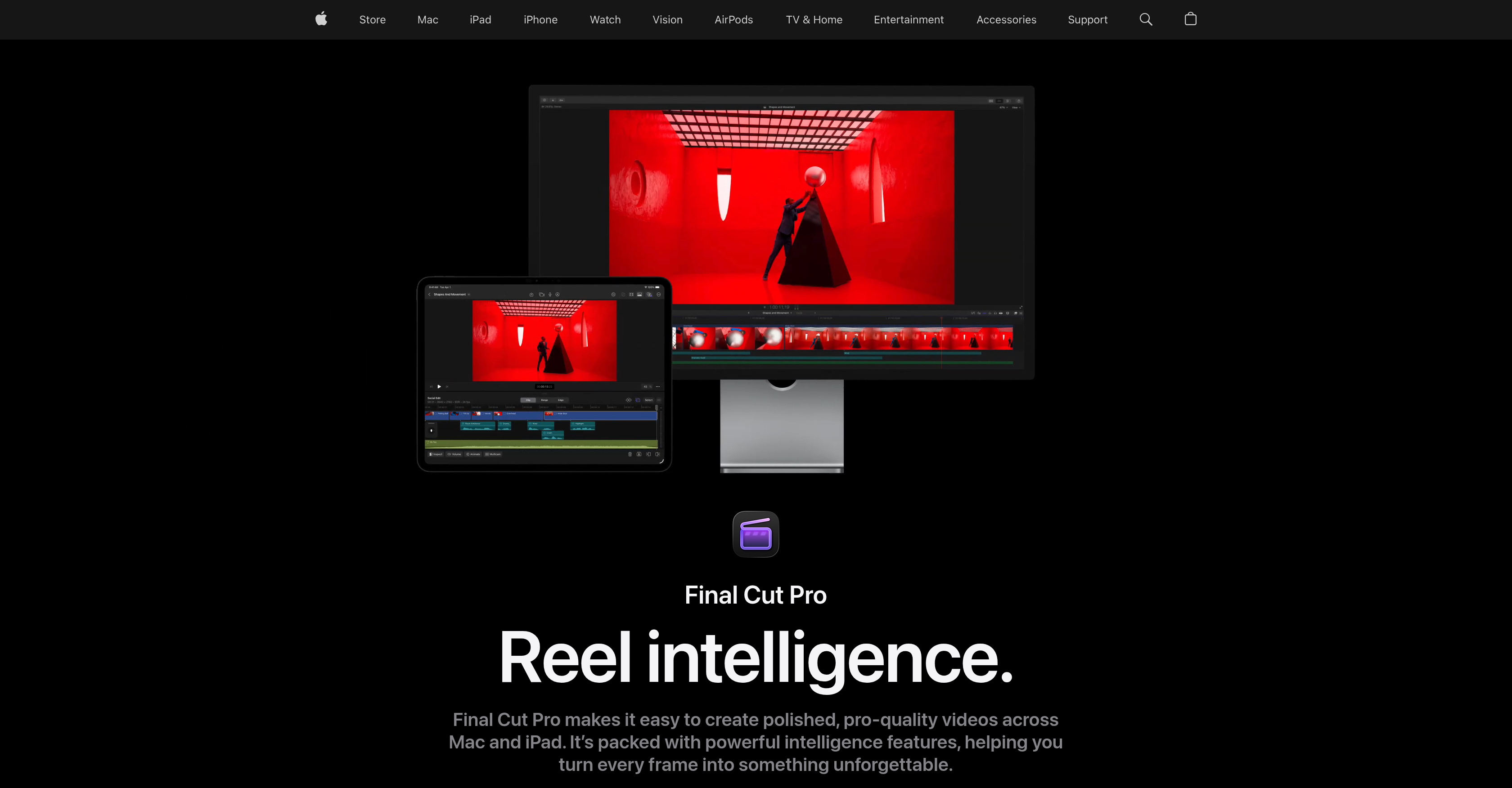 Apple Final Cut Pro - Screenshot showing the interface and features of this AI tool