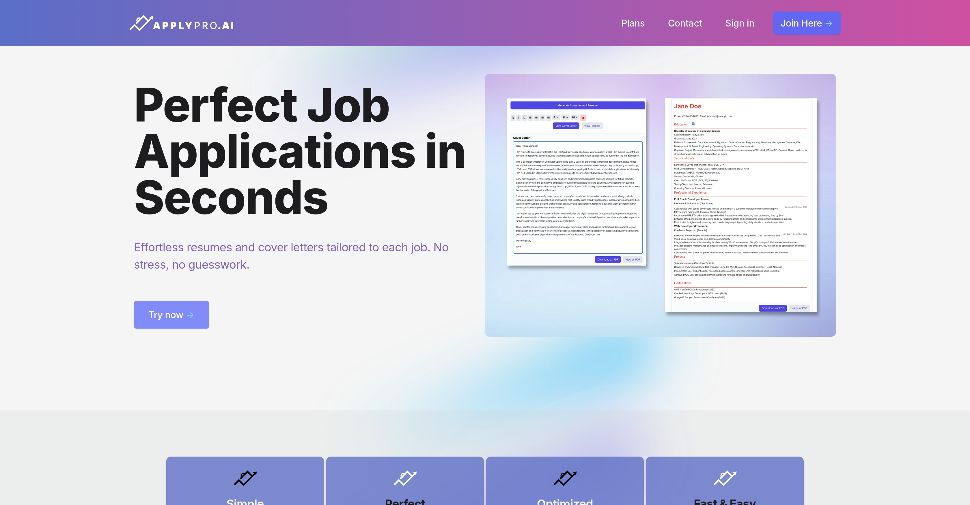 ApplyPro - Screenshot showing the interface and features of this AI tool