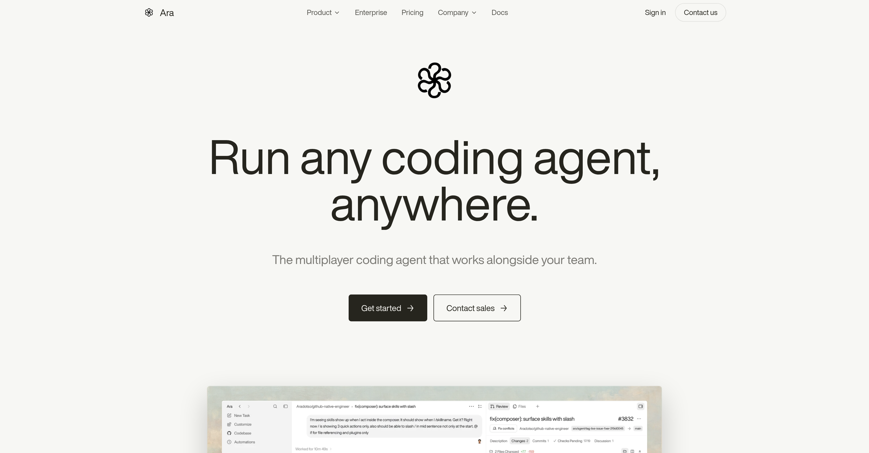 Ara - Screenshot showing the interface and features of this AI tool
