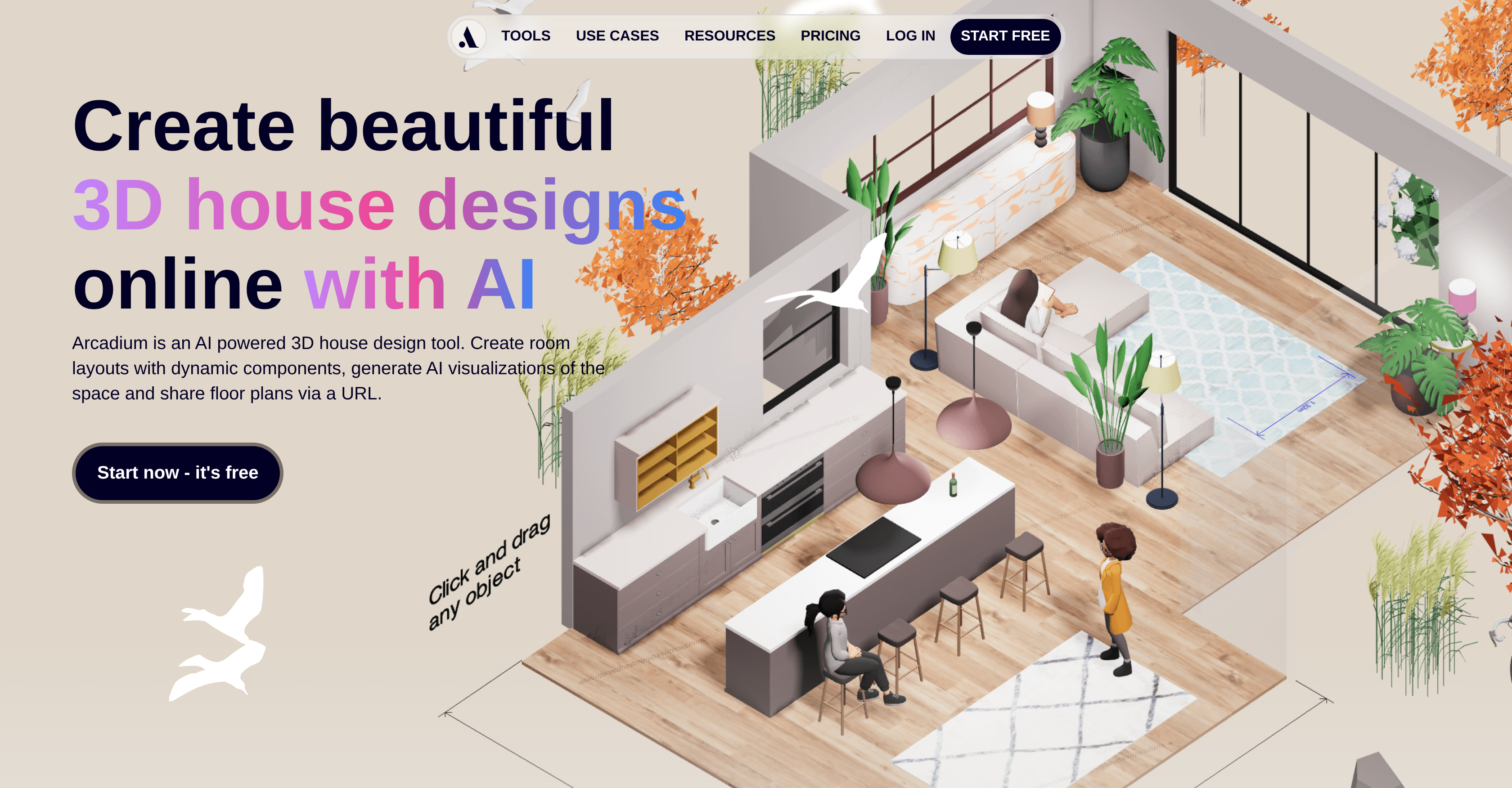 Arcadium 3D - Screenshot showing the interface and features of this AI tool