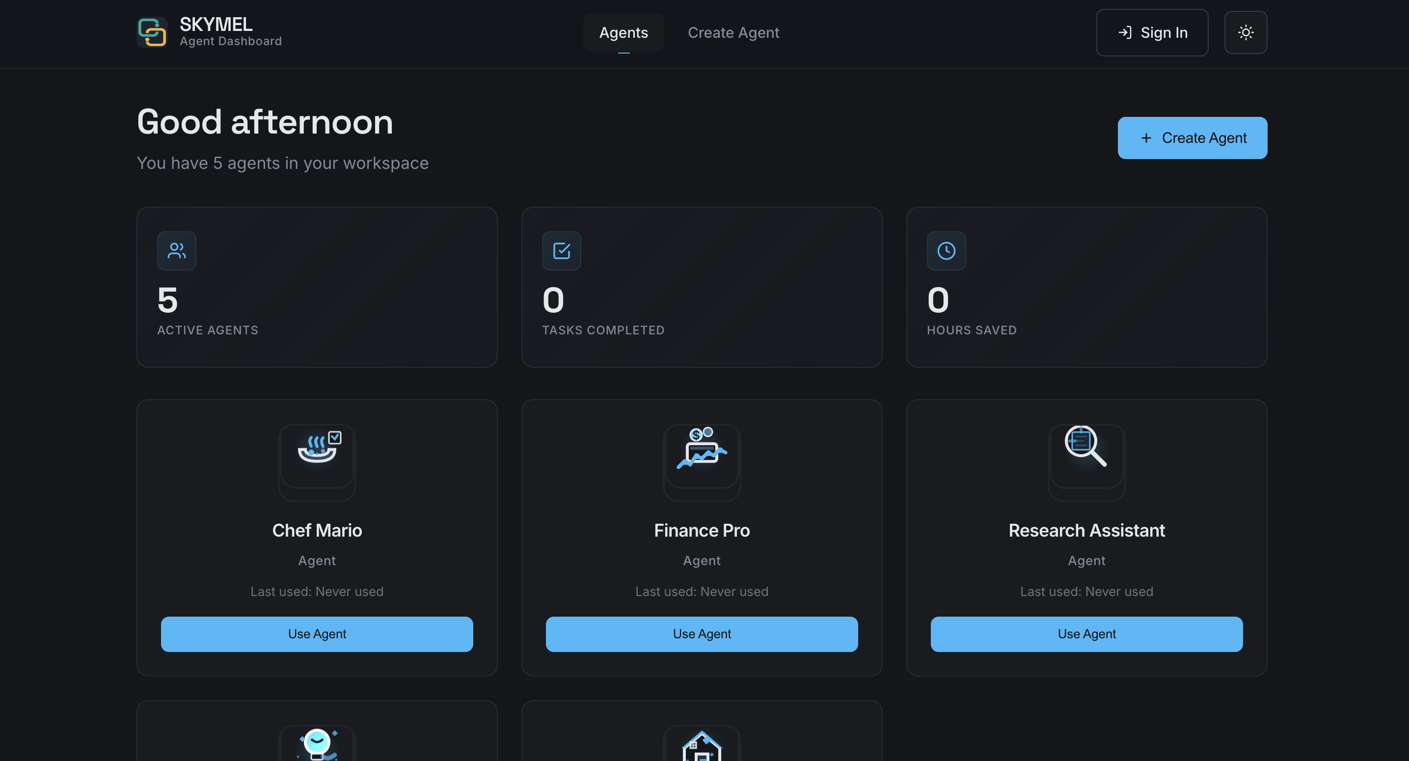 Skymel: Create Your Own Personal Agentsv2.1.0 - Screenshot showing the interface and features of this AI tool