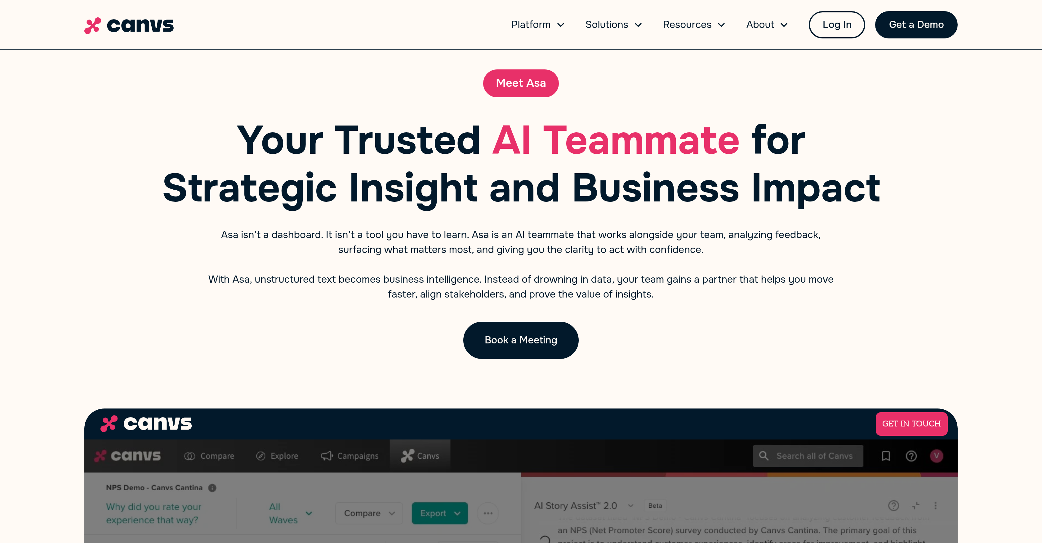 Asa - Screenshot showing the interface and features of this AI tool