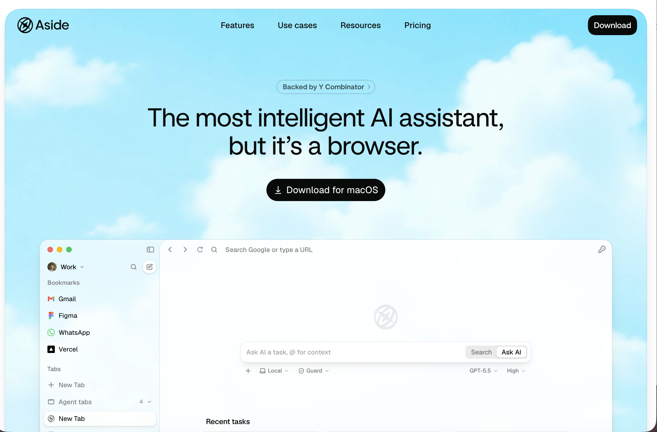 Aside - Screenshot showing the interface and features of this AI tool