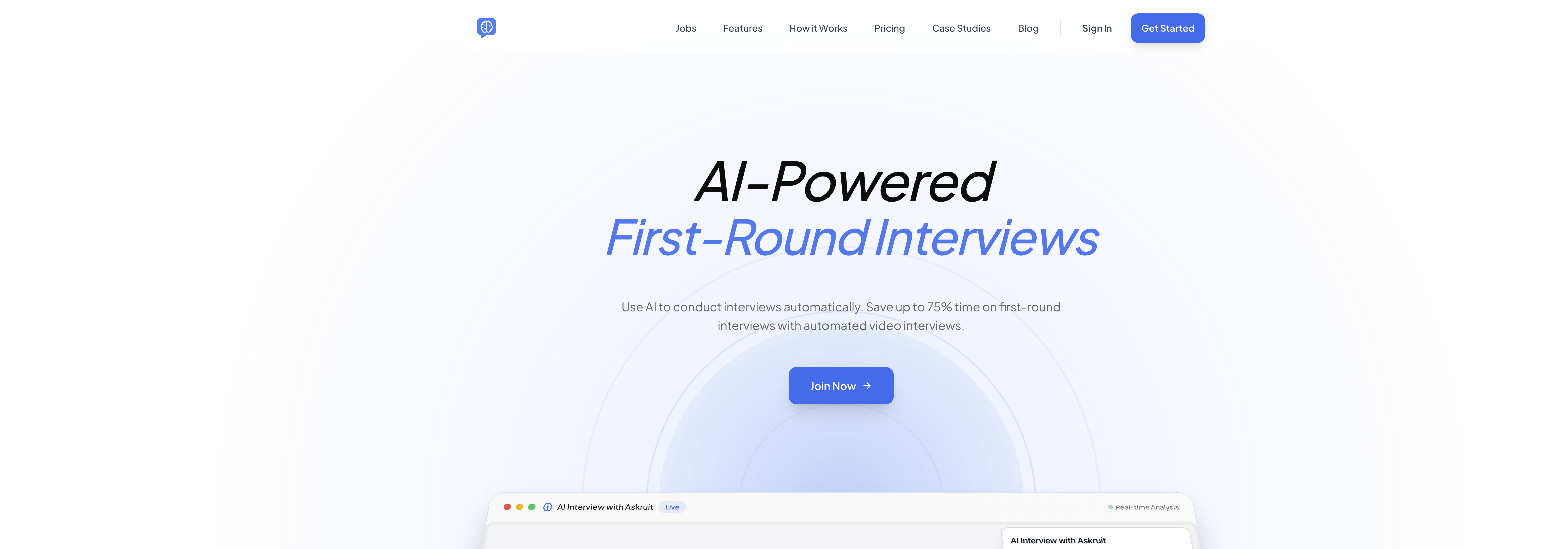 Askruit - Screenshot showing the interface and features of this AI tool