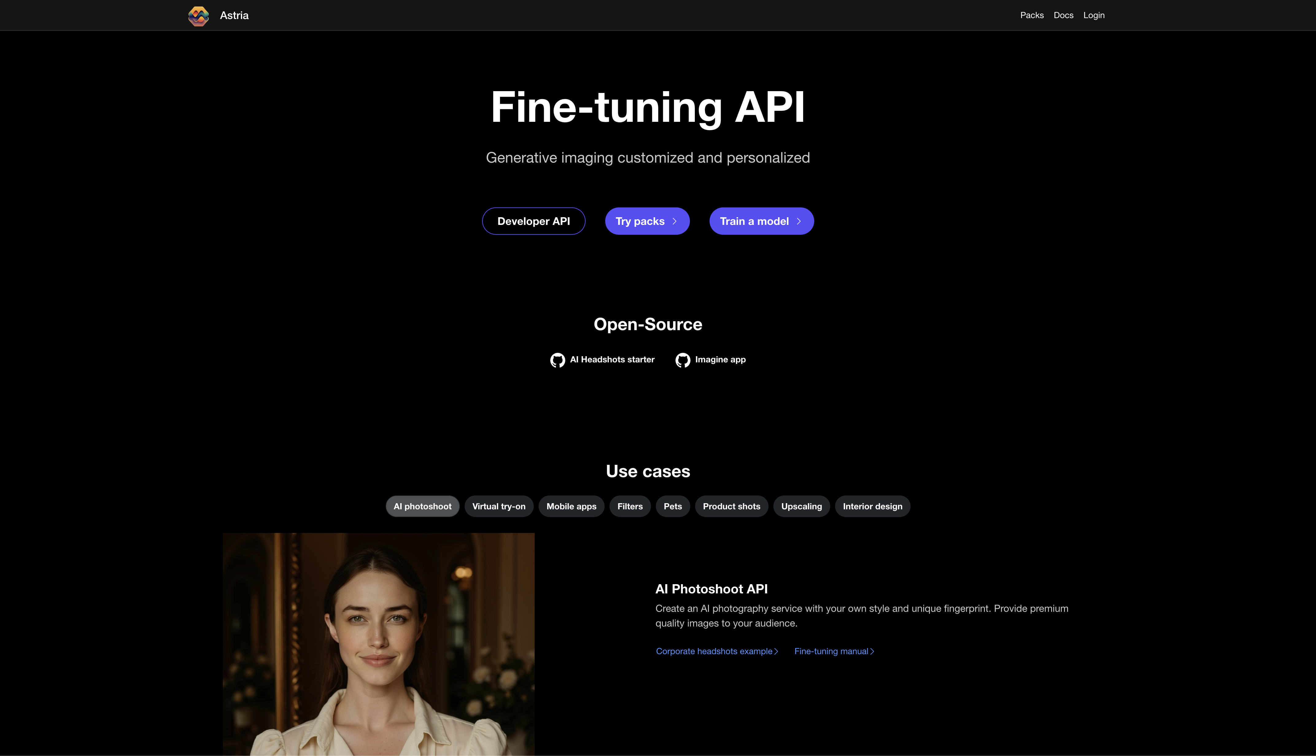 Astria.ai - Screenshot showing the interface and features of this AI tool