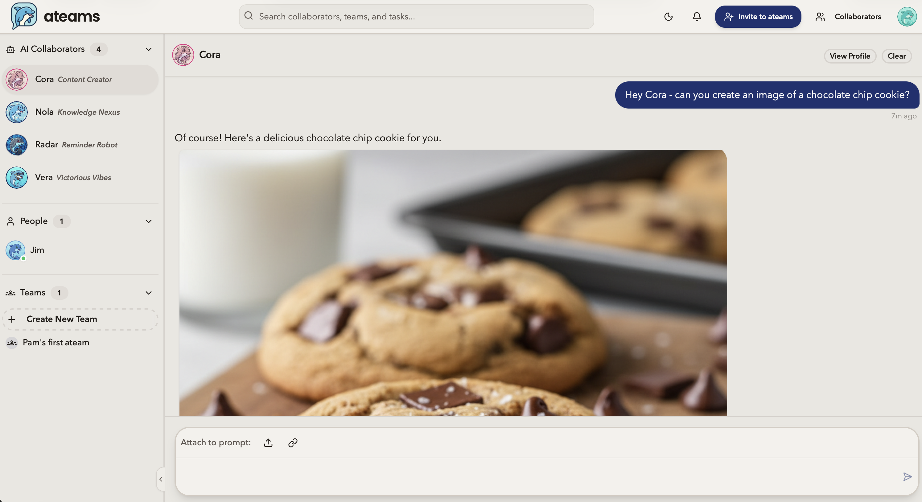 ateams - Screenshot showing the interface and features of this AI tool
