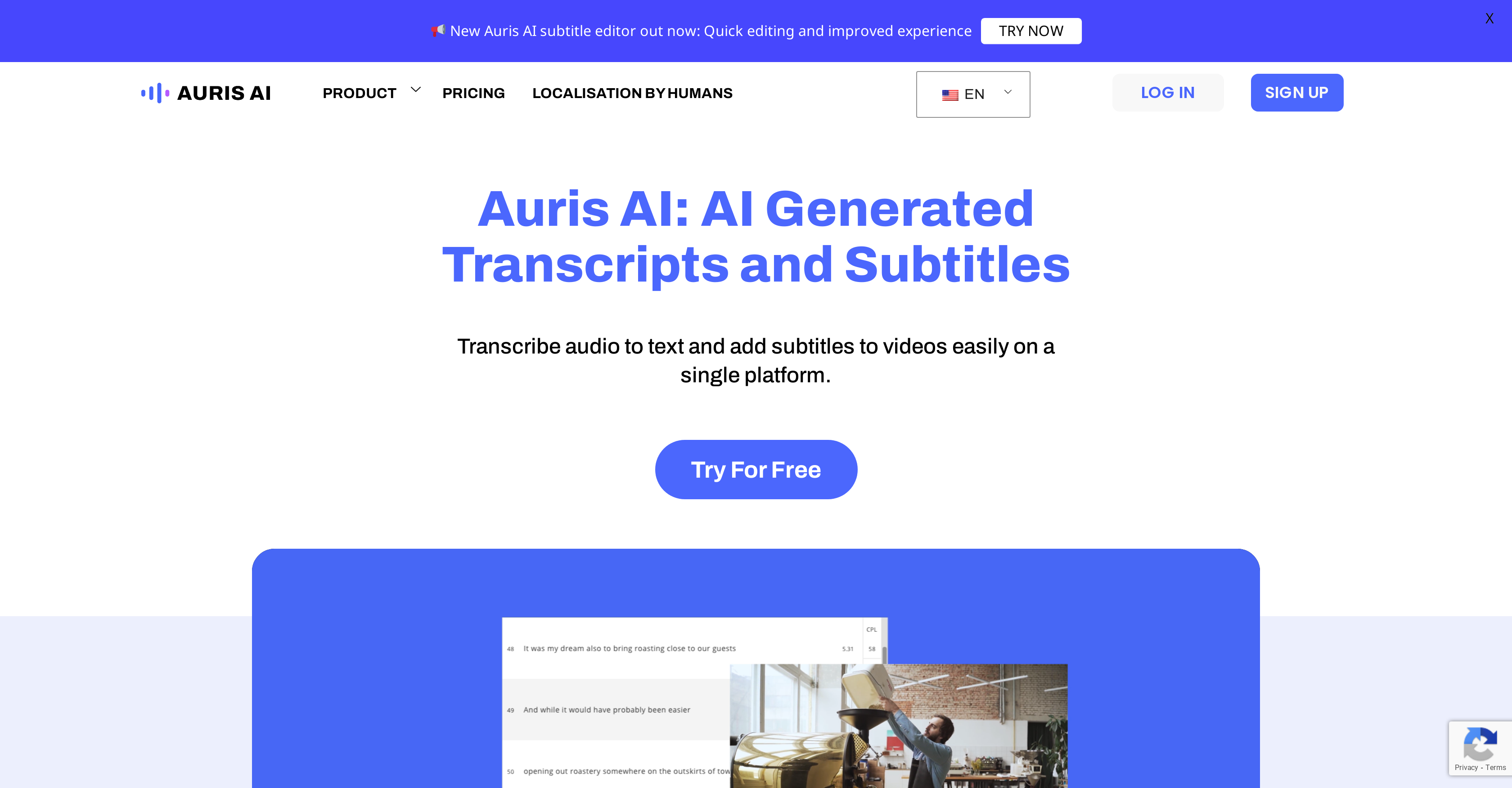 Auris AI - Screenshot showing the interface and features of this AI tool