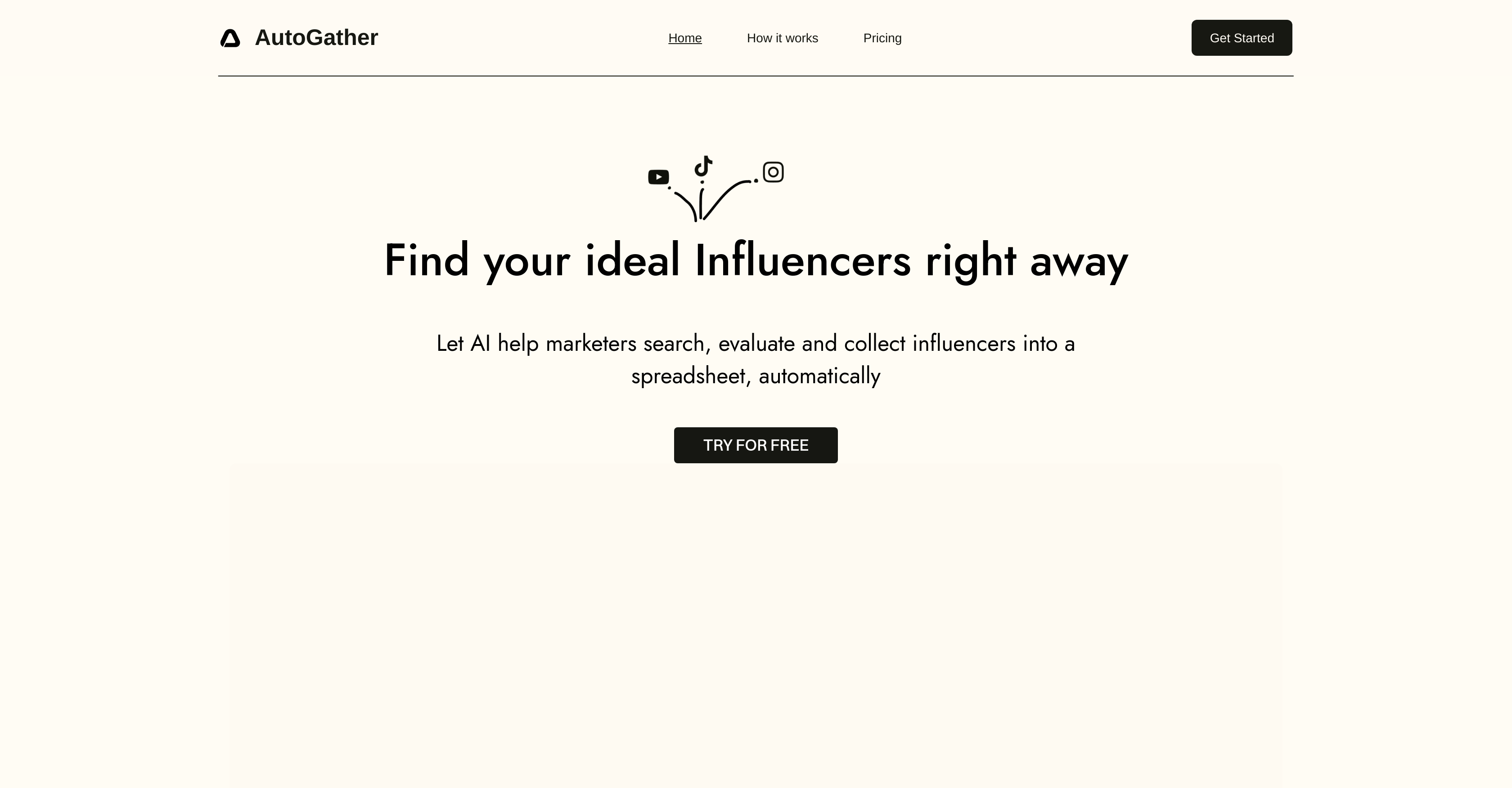 AutoGather - Screenshot showing the interface and features of this AI tool