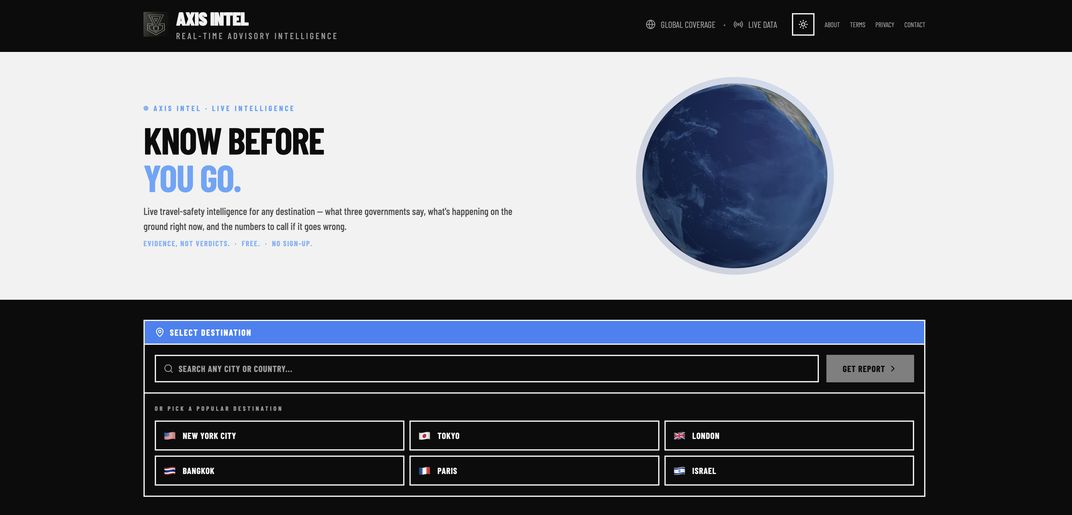 Axis Intel - Screenshot showing the interface and features of this AI tool