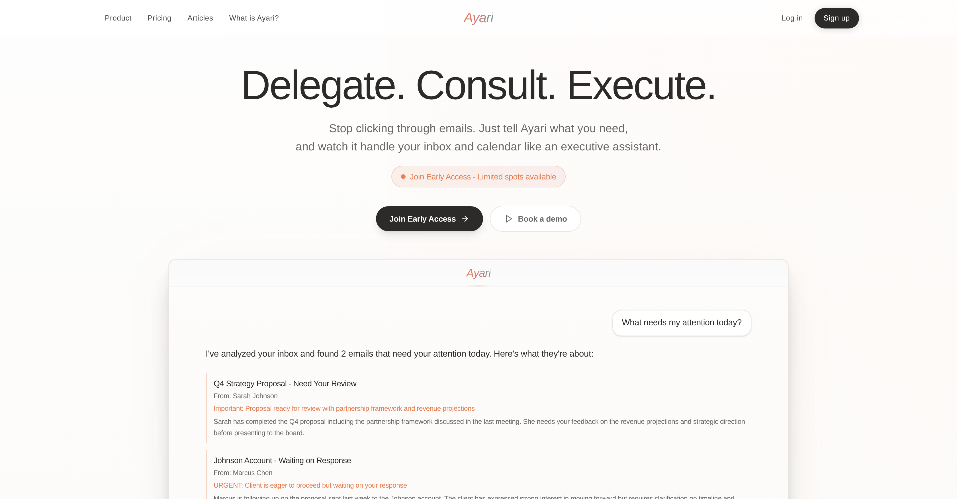 Ayari - Screenshot showing the interface and features of this AI tool