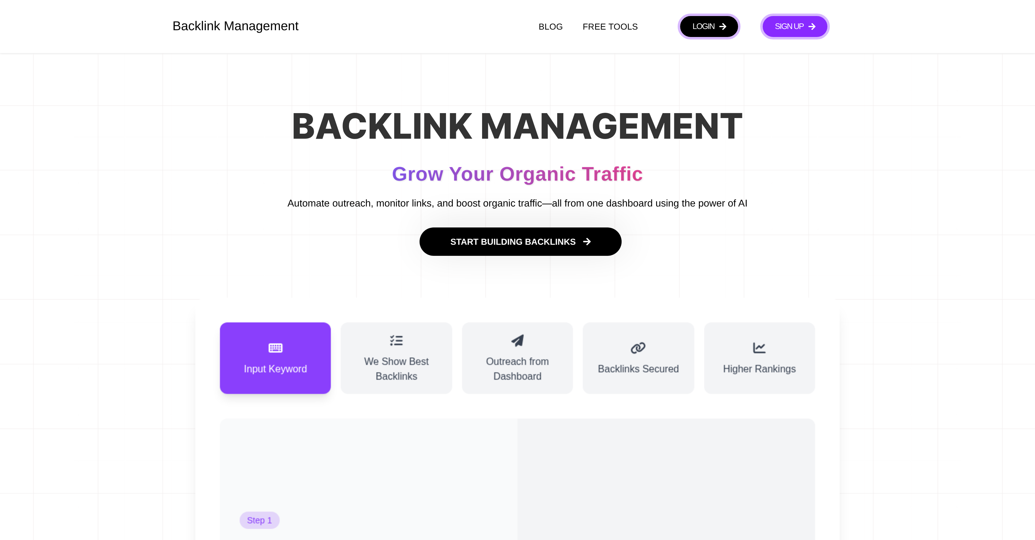 Backlink Management - Screenshot showing the interface and features of this AI tool